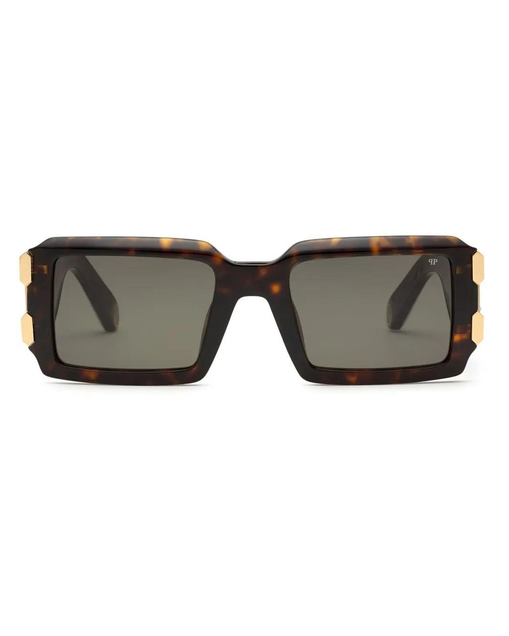 Philipp Plein Gray Plein Eagle Rectangular Sunglasses for men