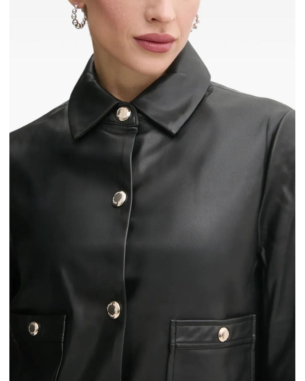 Morgan Black Buttoned Cropped Jacket