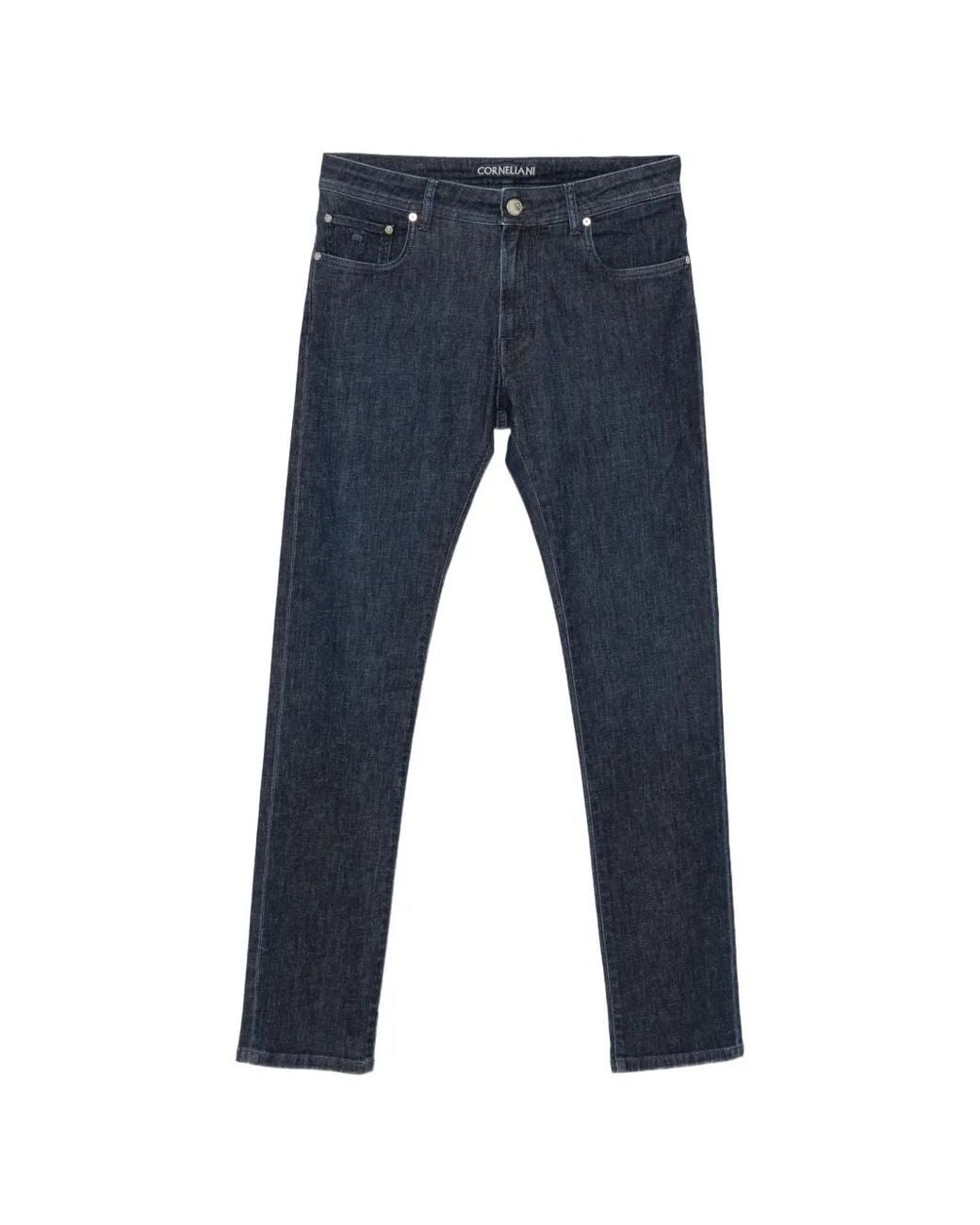 Corneliani Blue Logo-Patch Jeans for men
