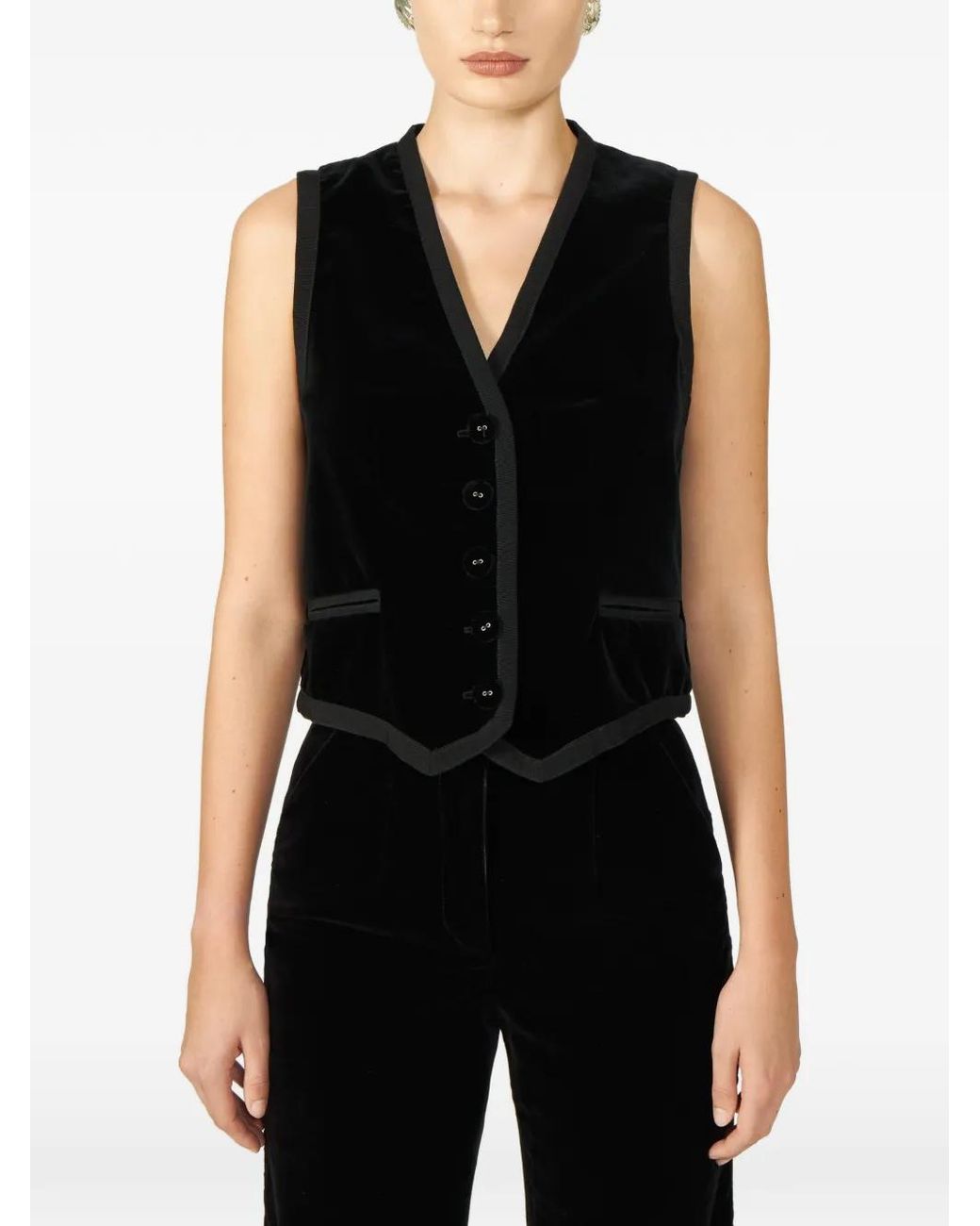 Costarellos Black Jetta Velvet Waistcoat