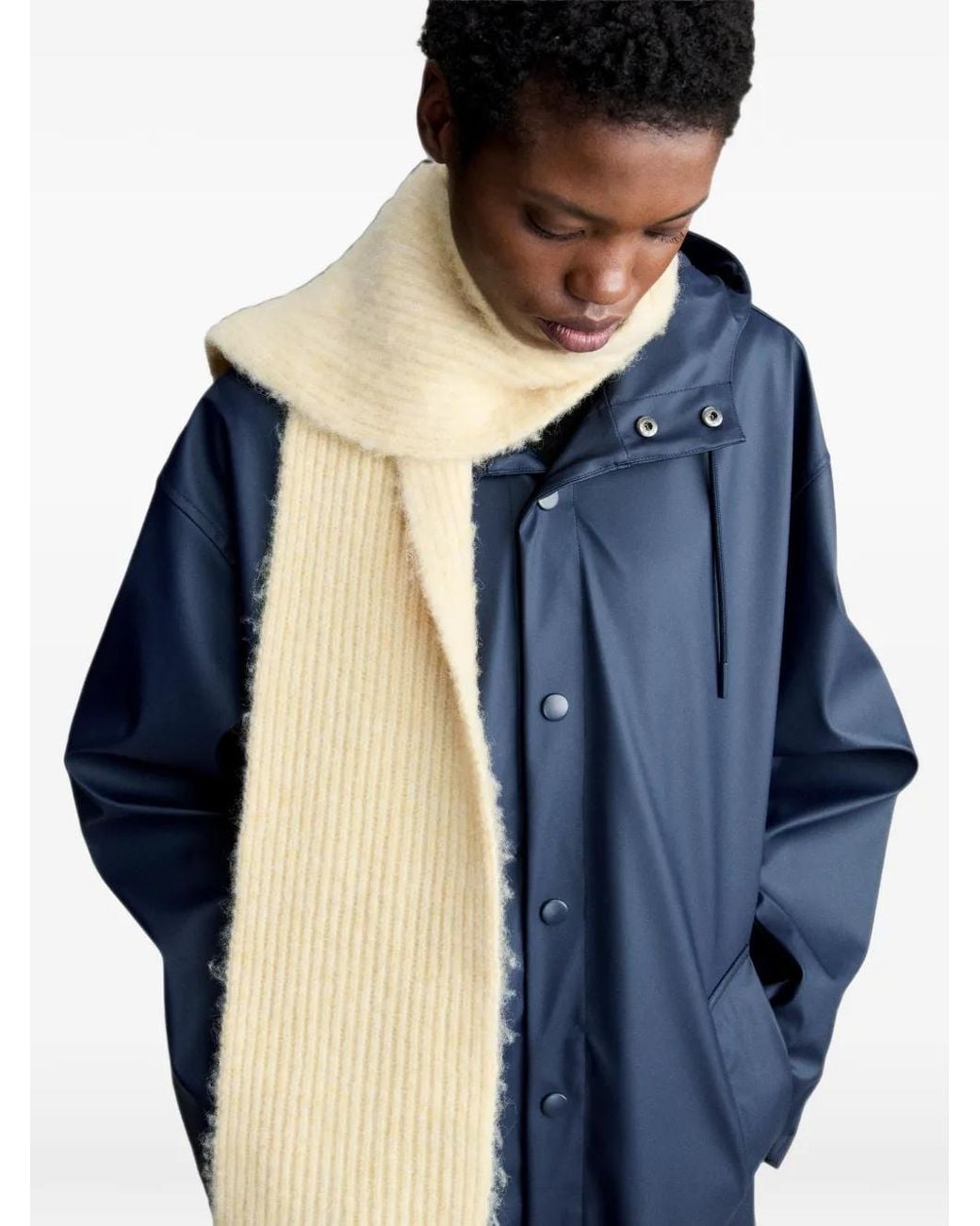 A.P.C. White Lola Ribbed-Knit Scarf