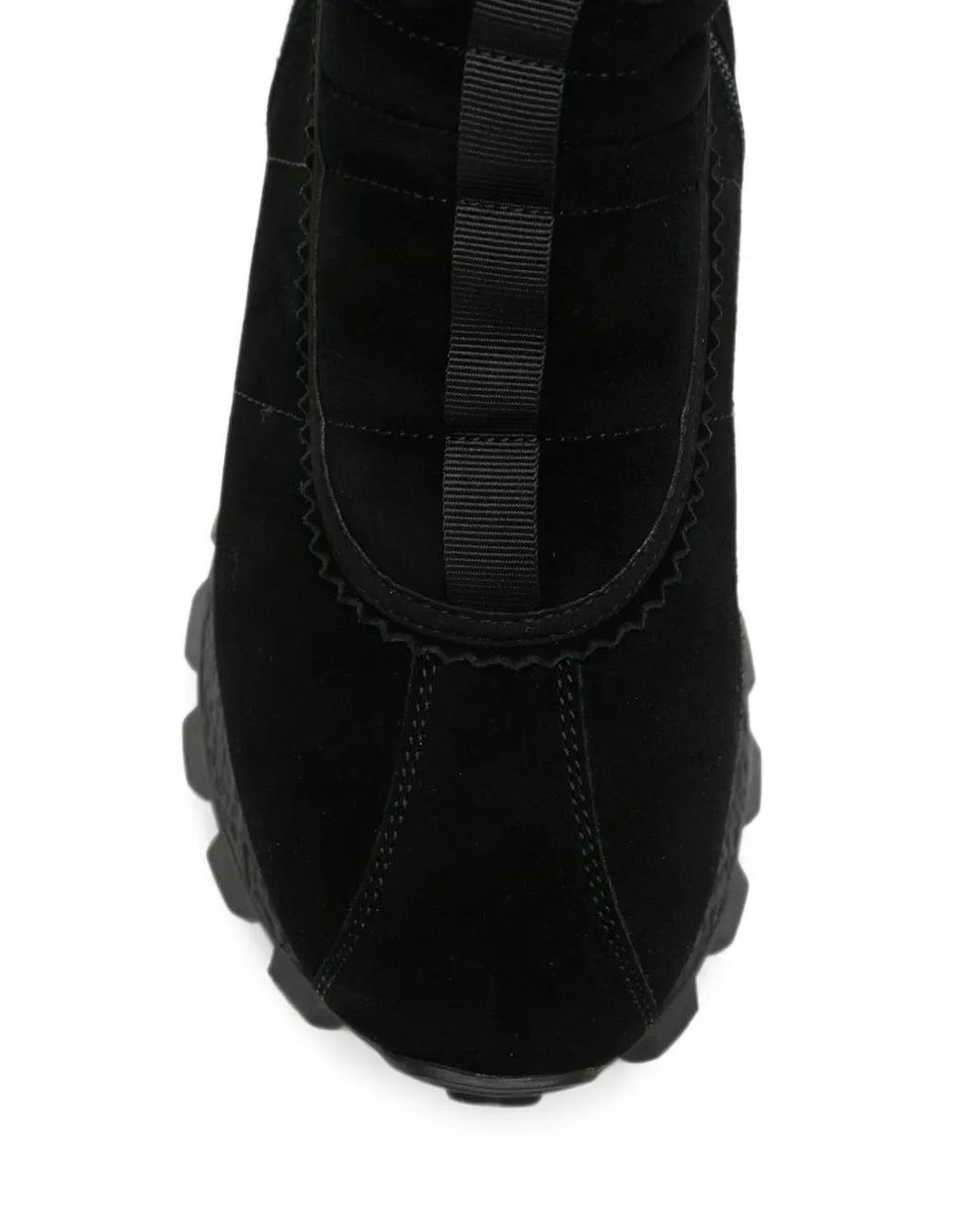 SERGIO MORETTI FIRENZE Black Shearling-Trim Chunky Sneakers