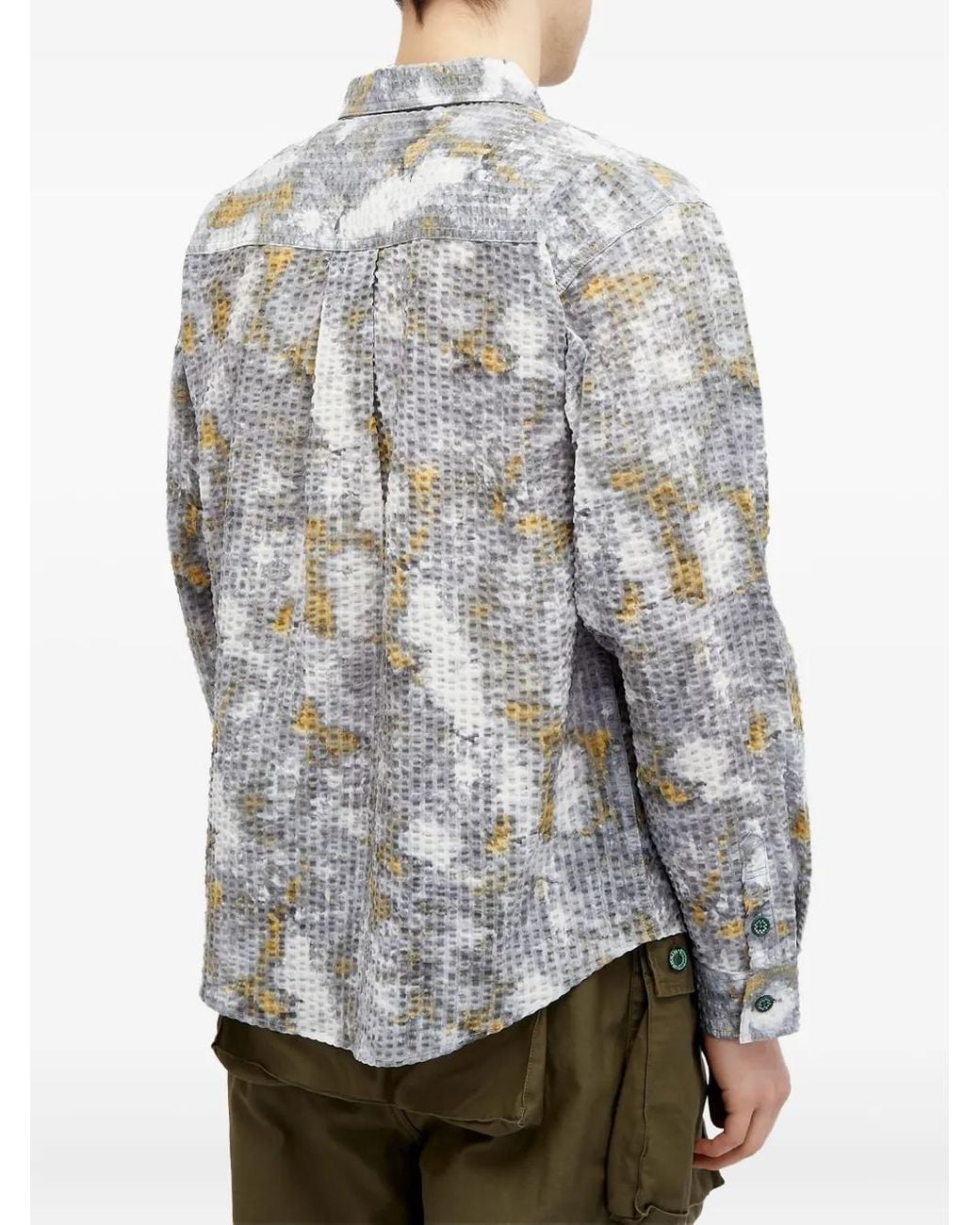 Camicia Distorted Heat di Brain Dead in White da Uomo