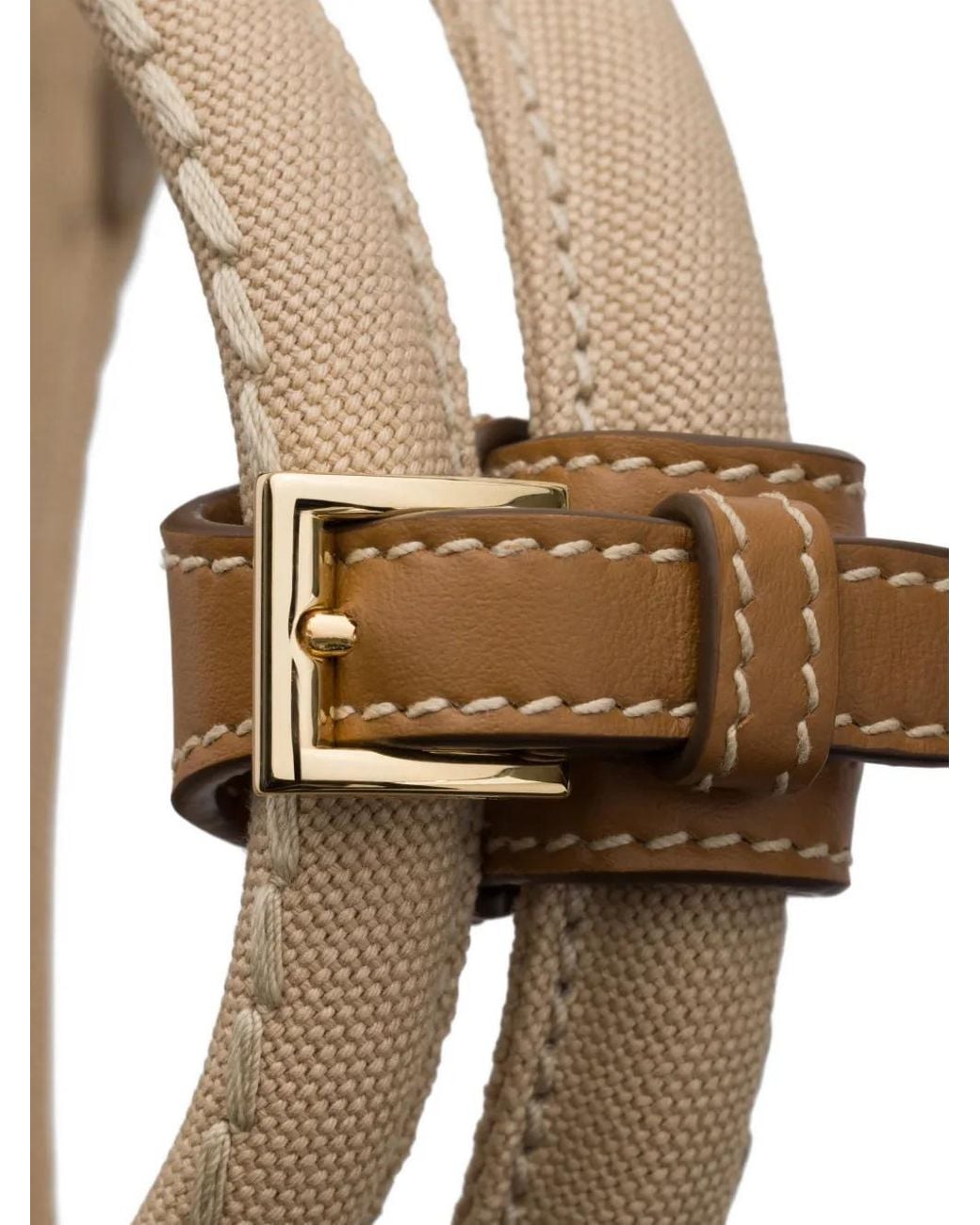 Prada Natural Jardinière Large Cotton Canvas Handbag