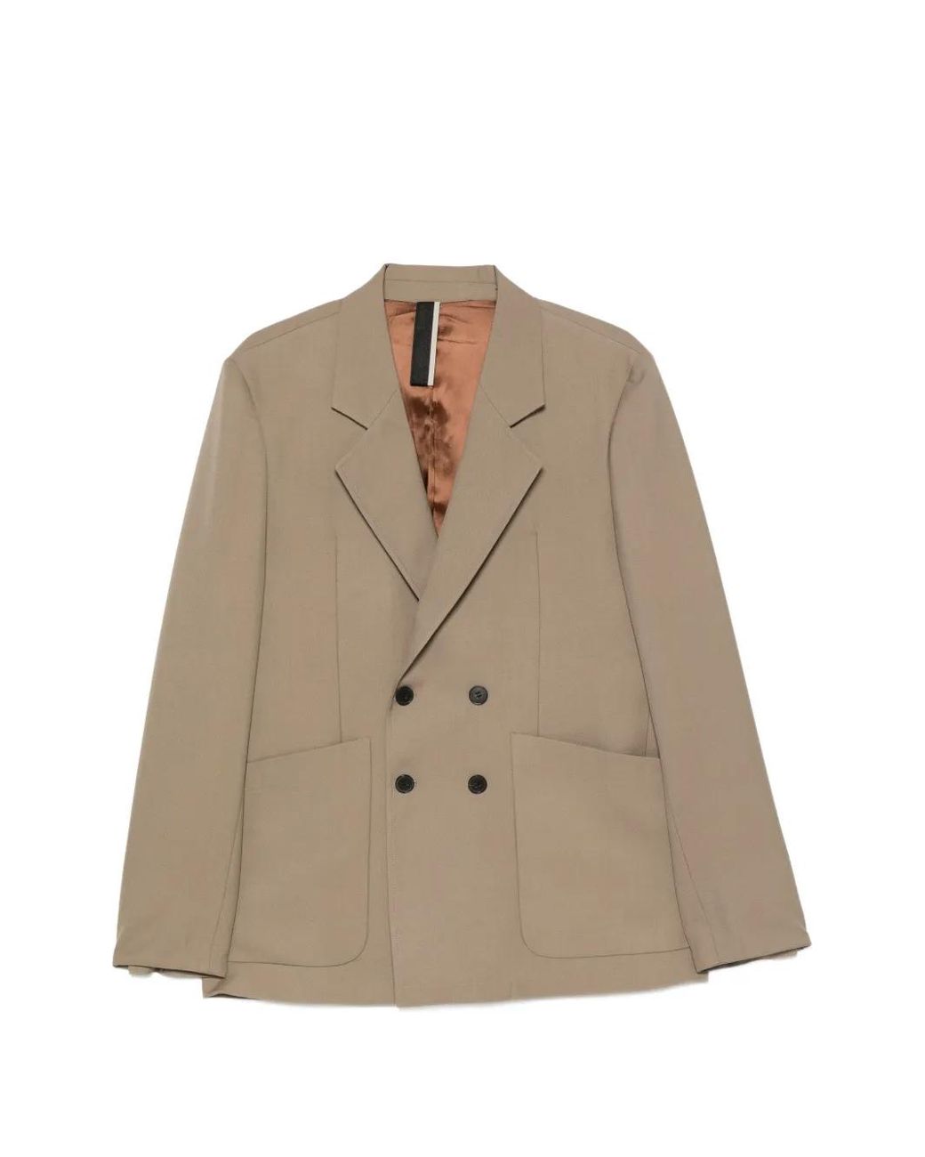 Low Brand Natural Double-Breasted Notched-Lapel Blazer for men