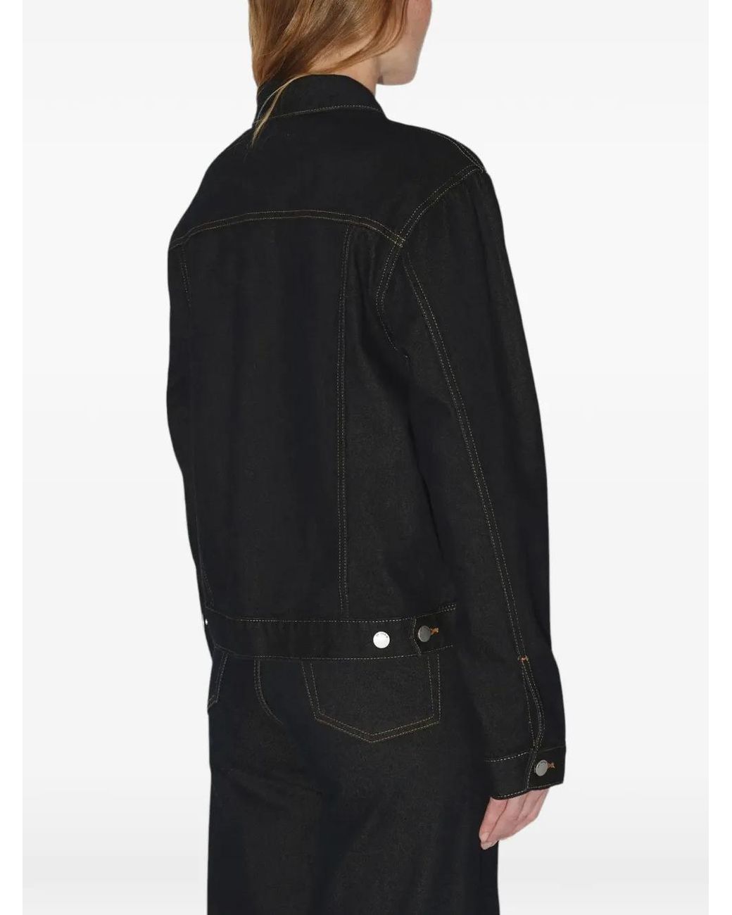 Dr. Denim Black Corey Contrast-Stitch Denim Jacket