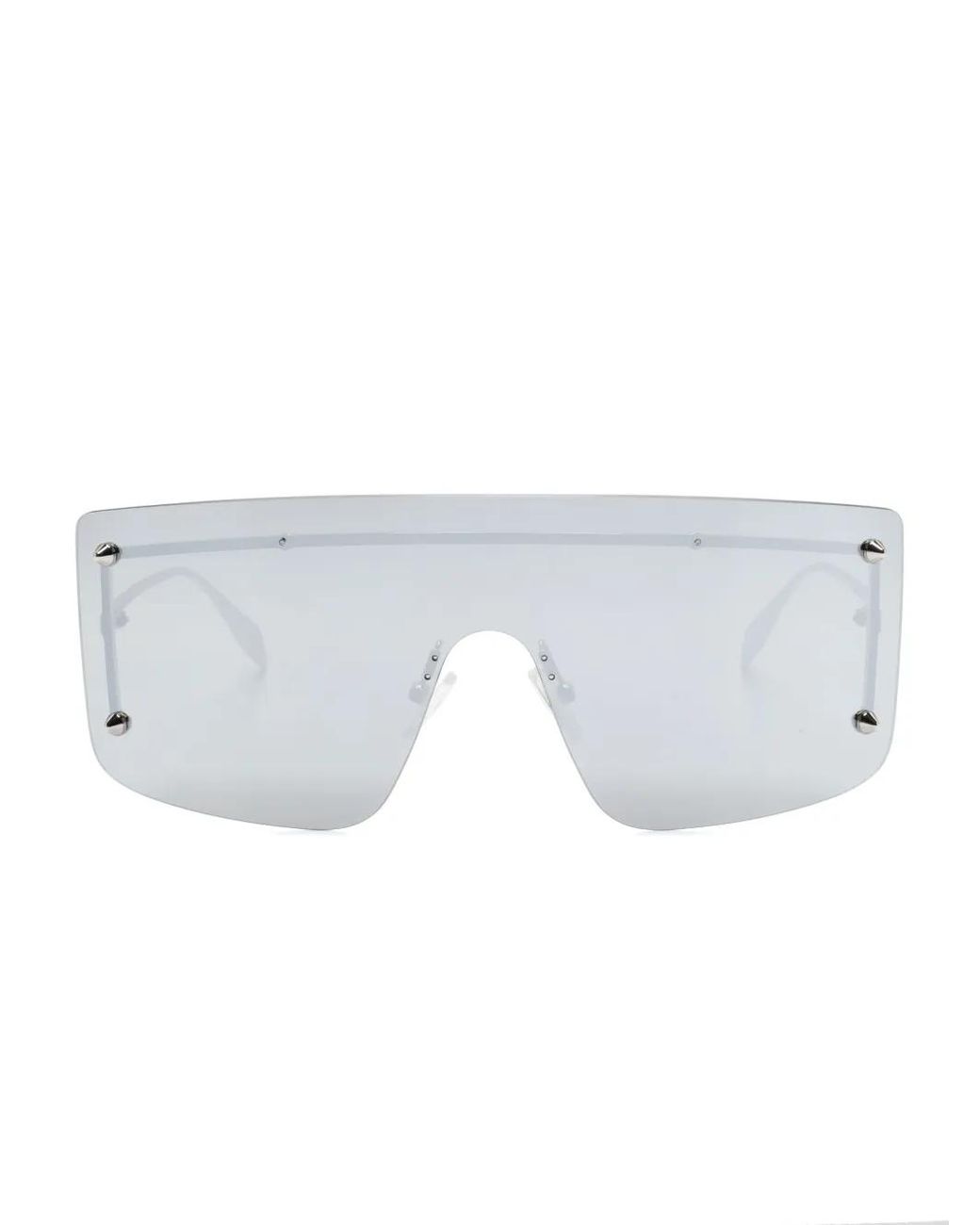 McQueen White Spike Studs Mask Sunglasses