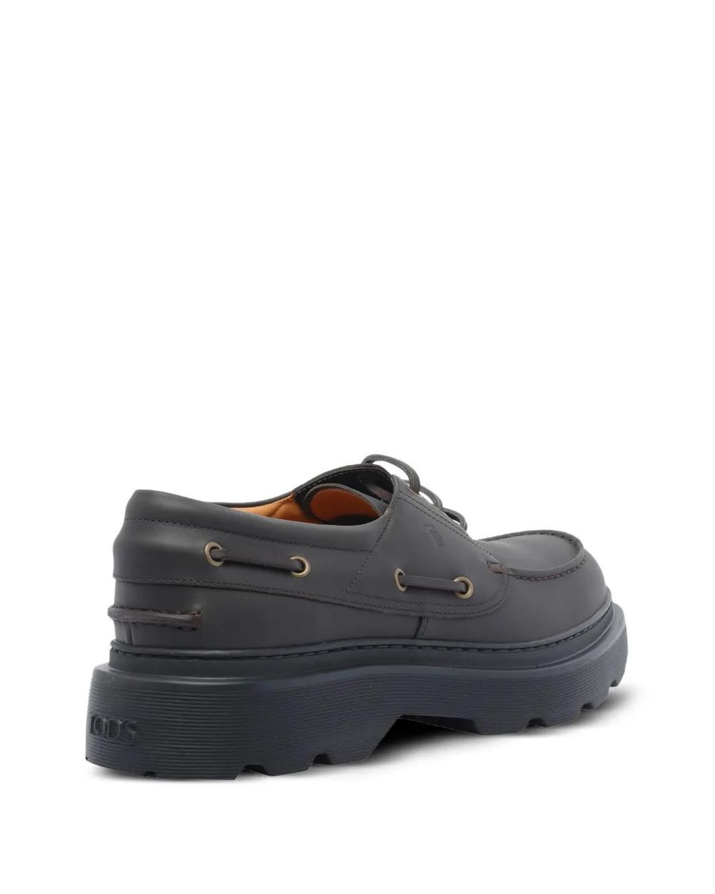 Tod's Gray Lace-Up Platform Boat Shoes for men