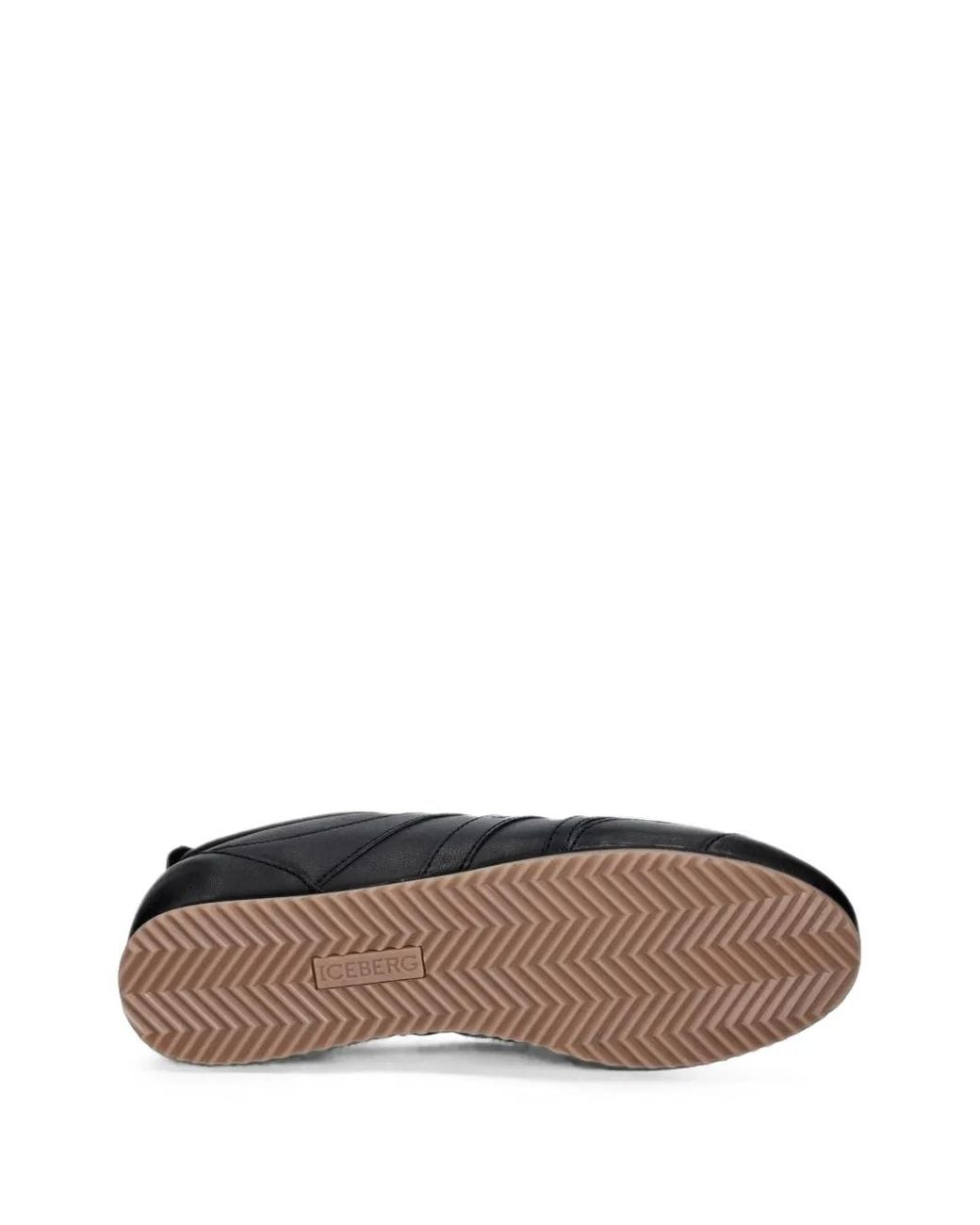 Iceberg Black Logo-Print Panelled Sneakers for men