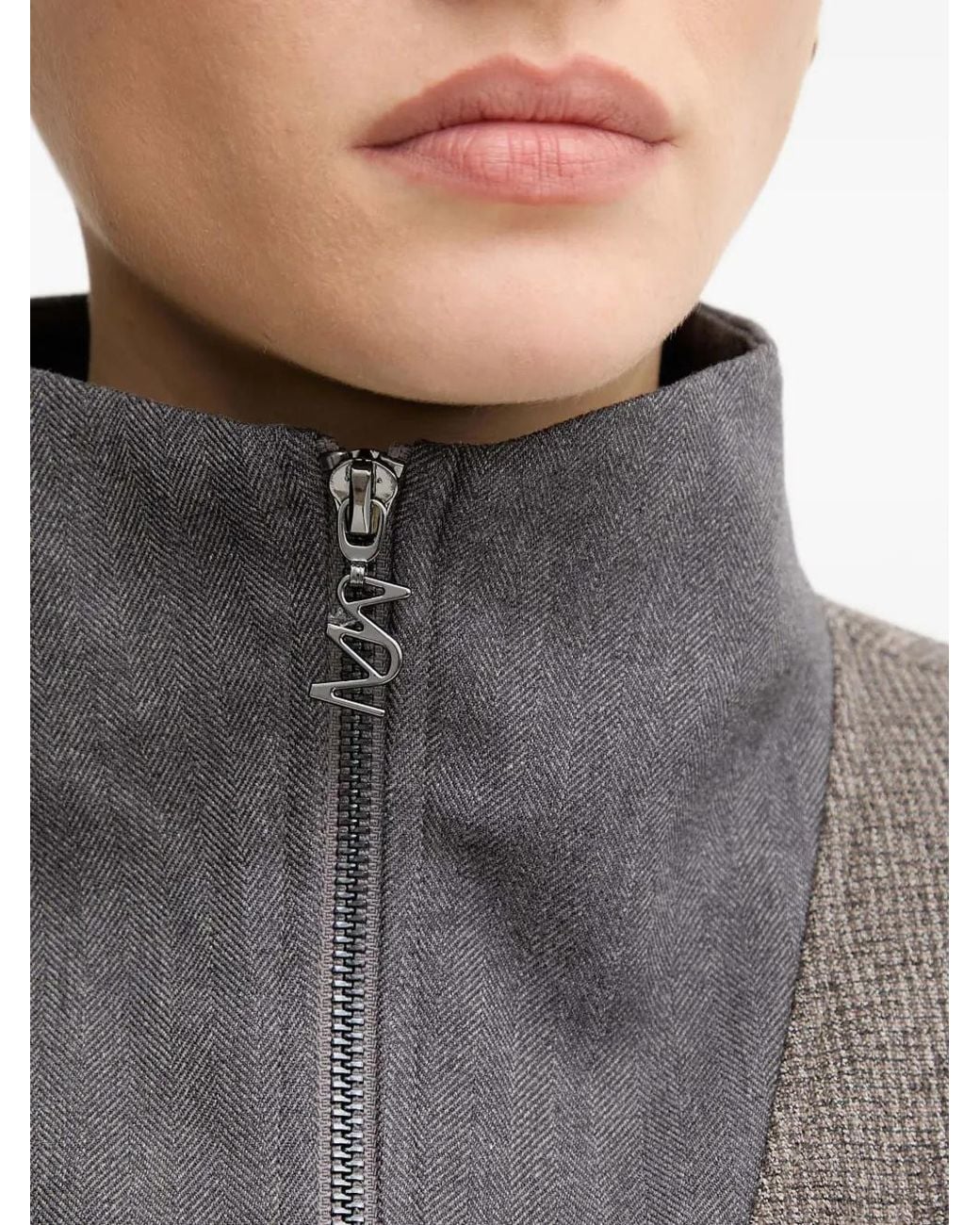 Mos Mosh Gray Mmsoleia Sisse Zip-Collar Blouse