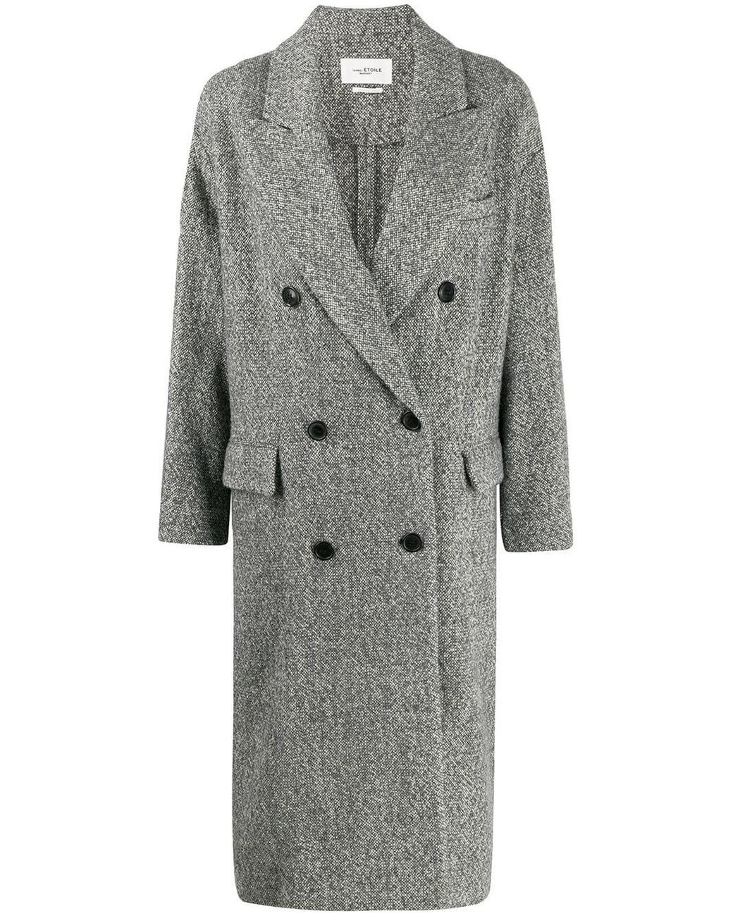Étoile Isabel Marant Synthetic Double-breasted Coat in Grey (Gray ...