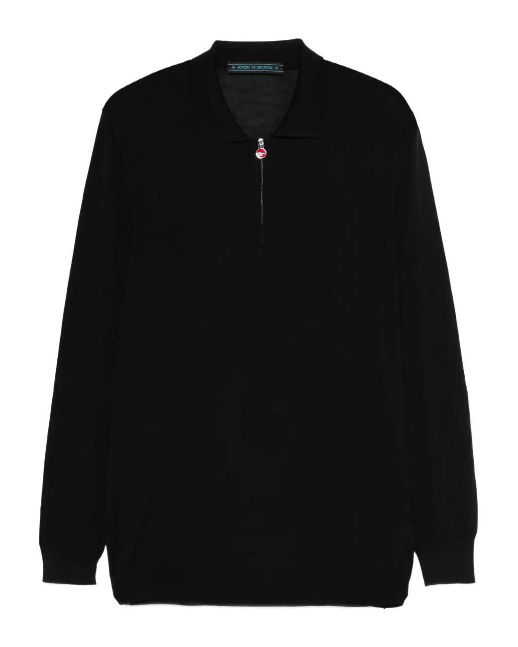Polo Con Cremallera Kiton de hombre de color Black