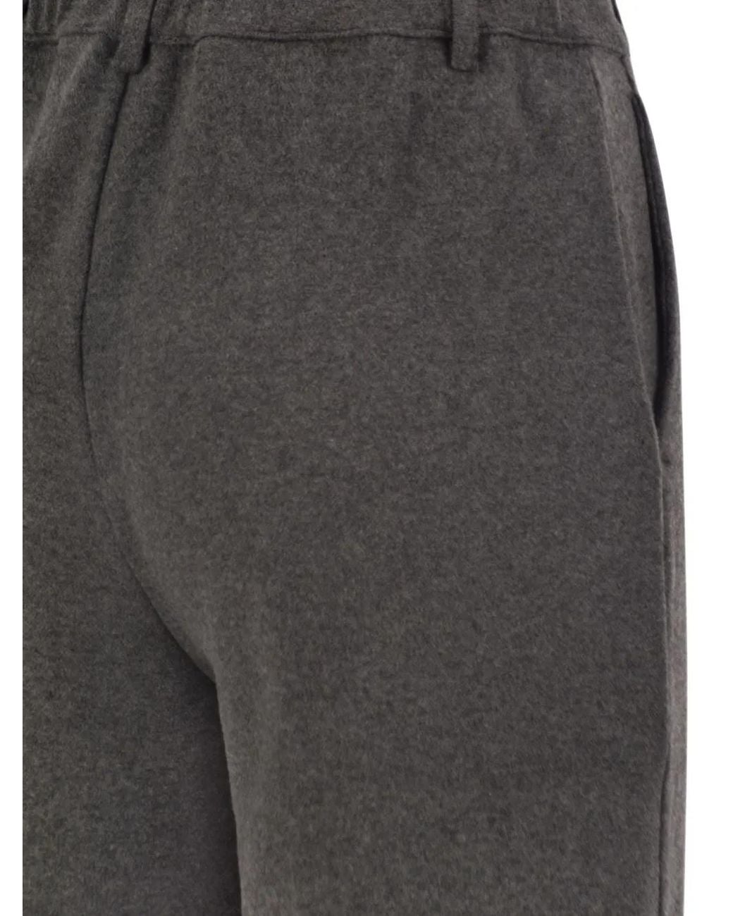 Weekend by Maxmara Gray Stretch-Jersey Straight-Leg Trousers