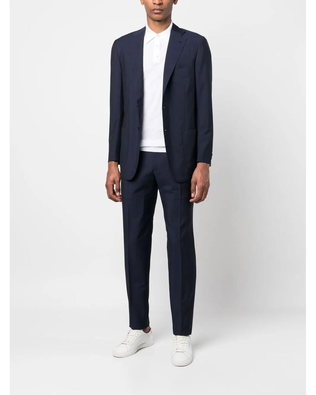 Kiton Blue Single-Breasted Tailored Suit for men