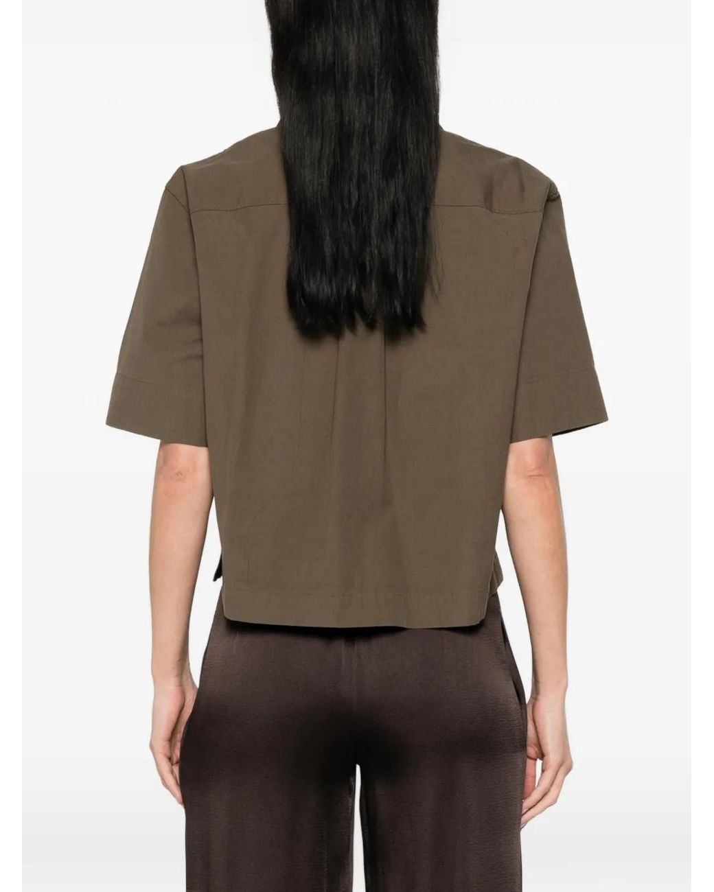 MHL by Margaret Howell Brown Pocket Cropped Shirt