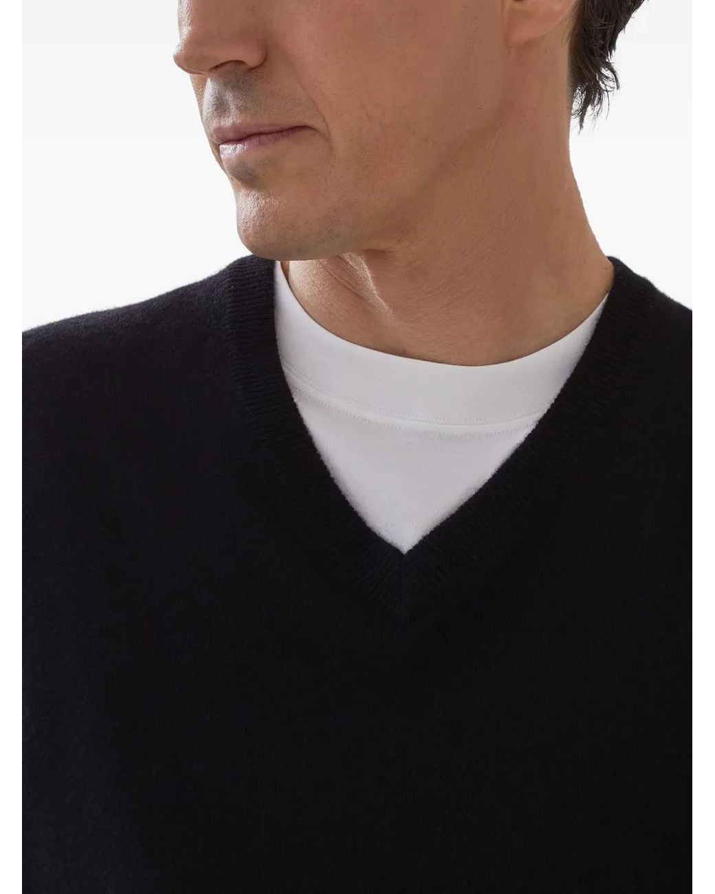 Brunello Cucinelli Black Cashmere Sweater for men
