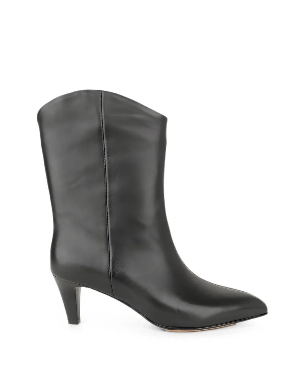 Linda Baumann Gray Pointed-Toe Leather Boots