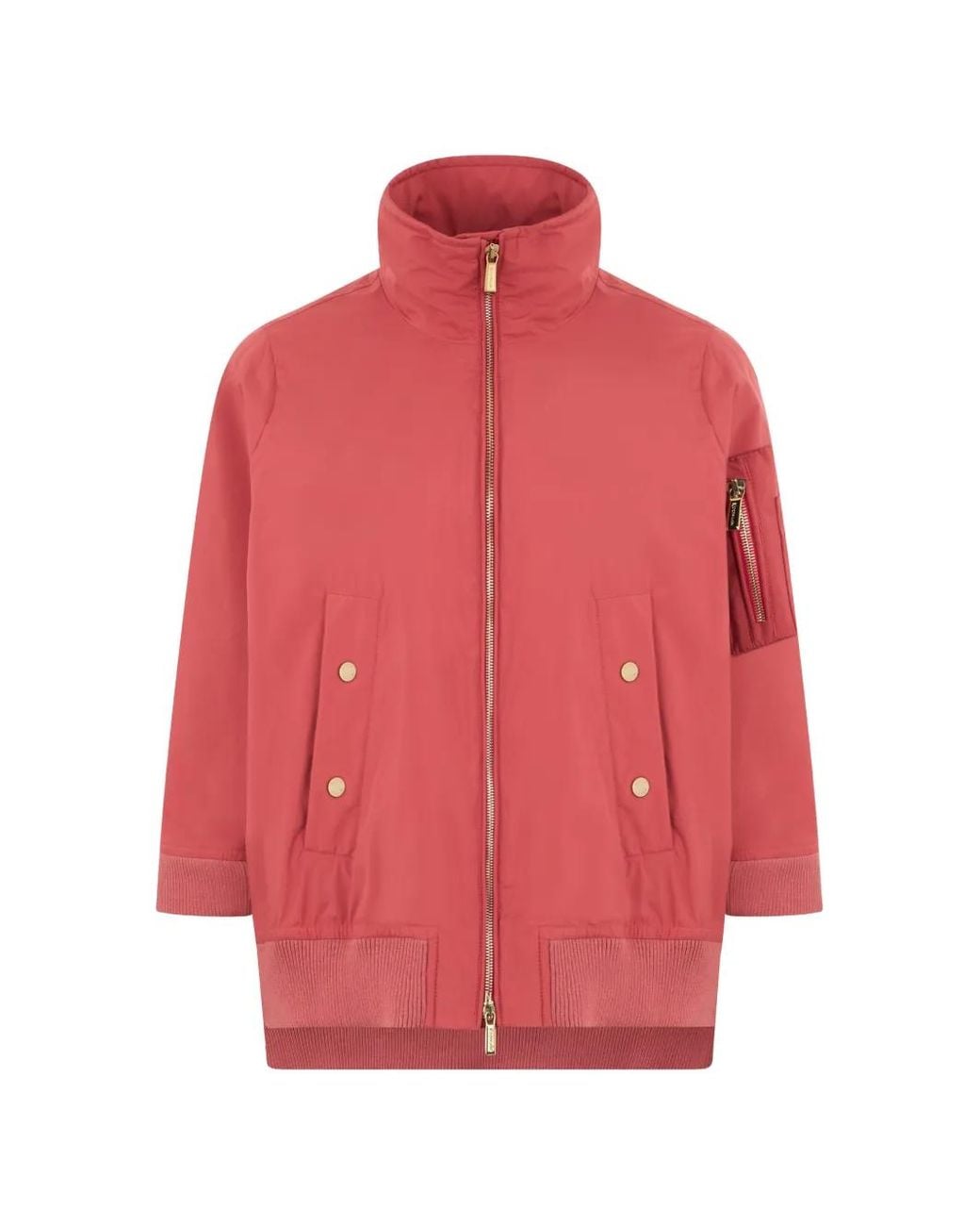 Moorer Red Olli-Stp Zip-Up High-Neck Jacket
