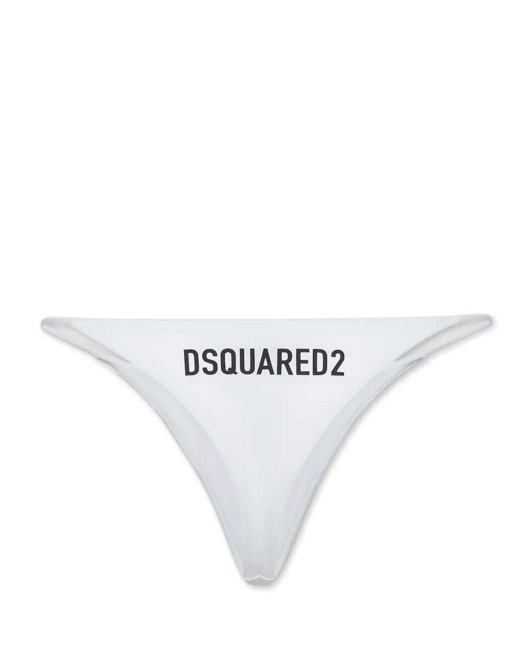 DSquared² White Logo-Print Bikini Bottoms