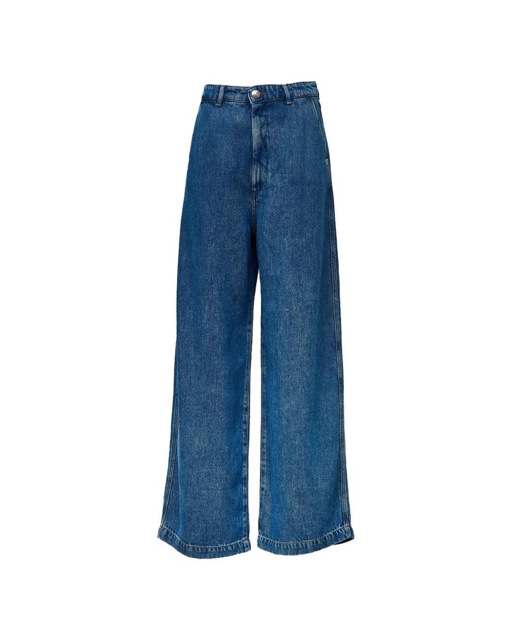 Sportmax Blue Pioppo Wide-Leg Jeans