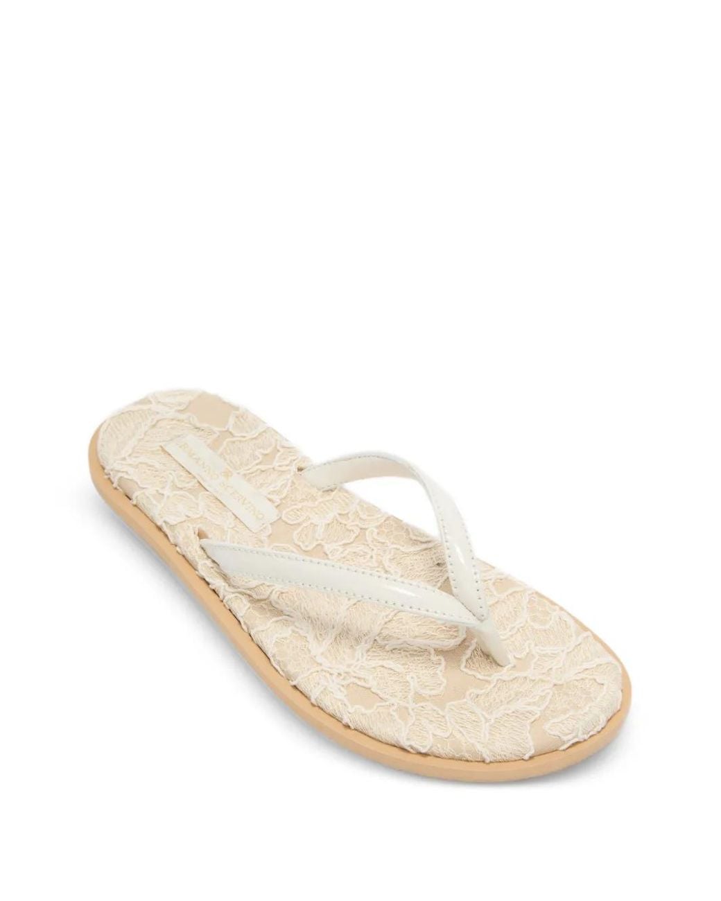Ermanno Scervino White Laced Flip Flops
