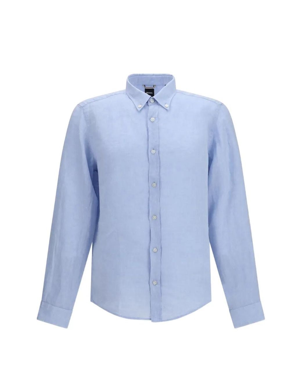 Boss Blue Liam Button-Down Linen Shirt for men