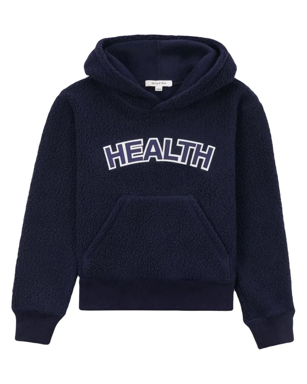 Sporty & Rich Blue Embroidered Fleece Hoodie