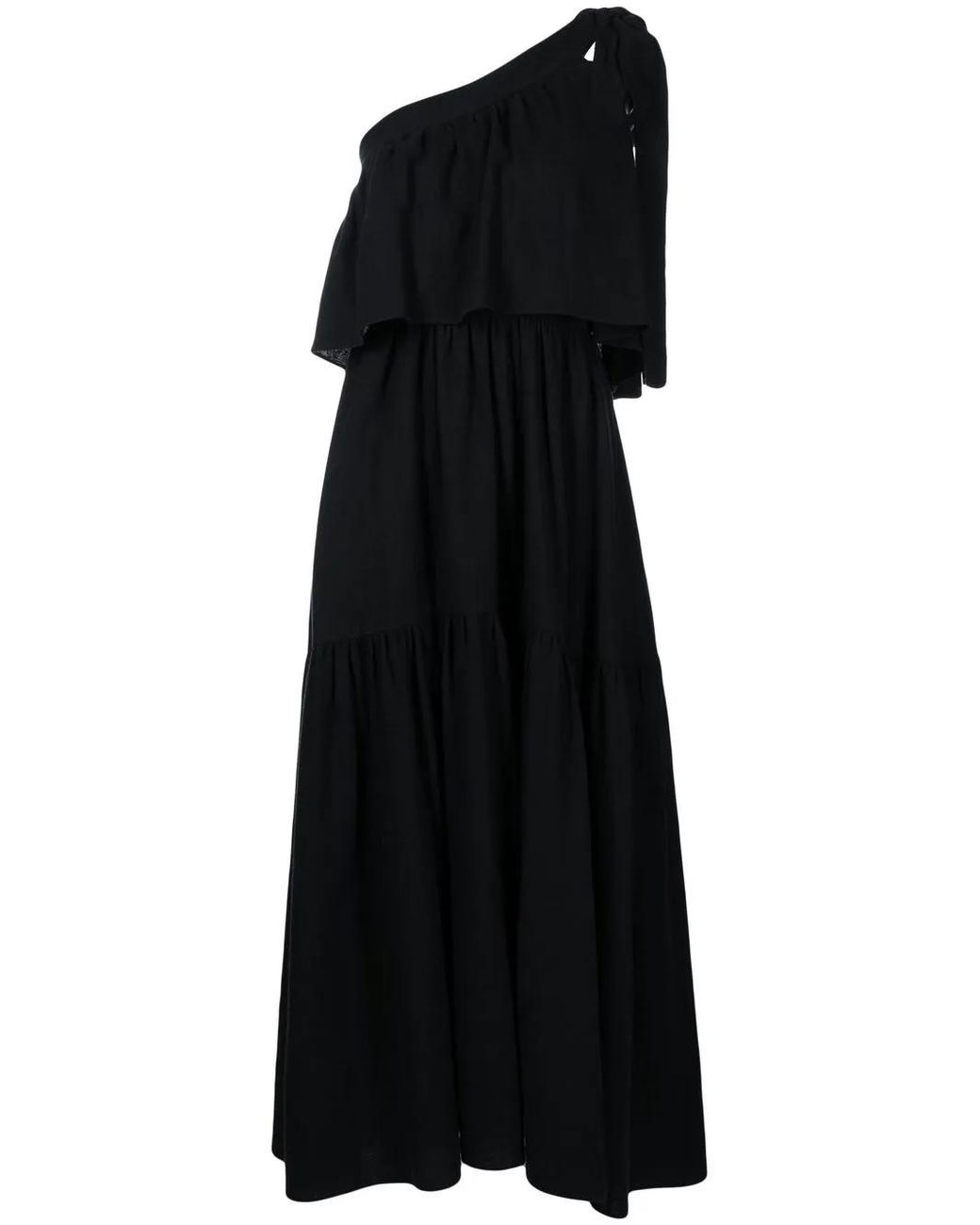 Goen.J Black One-Shoulder Maxi Dress