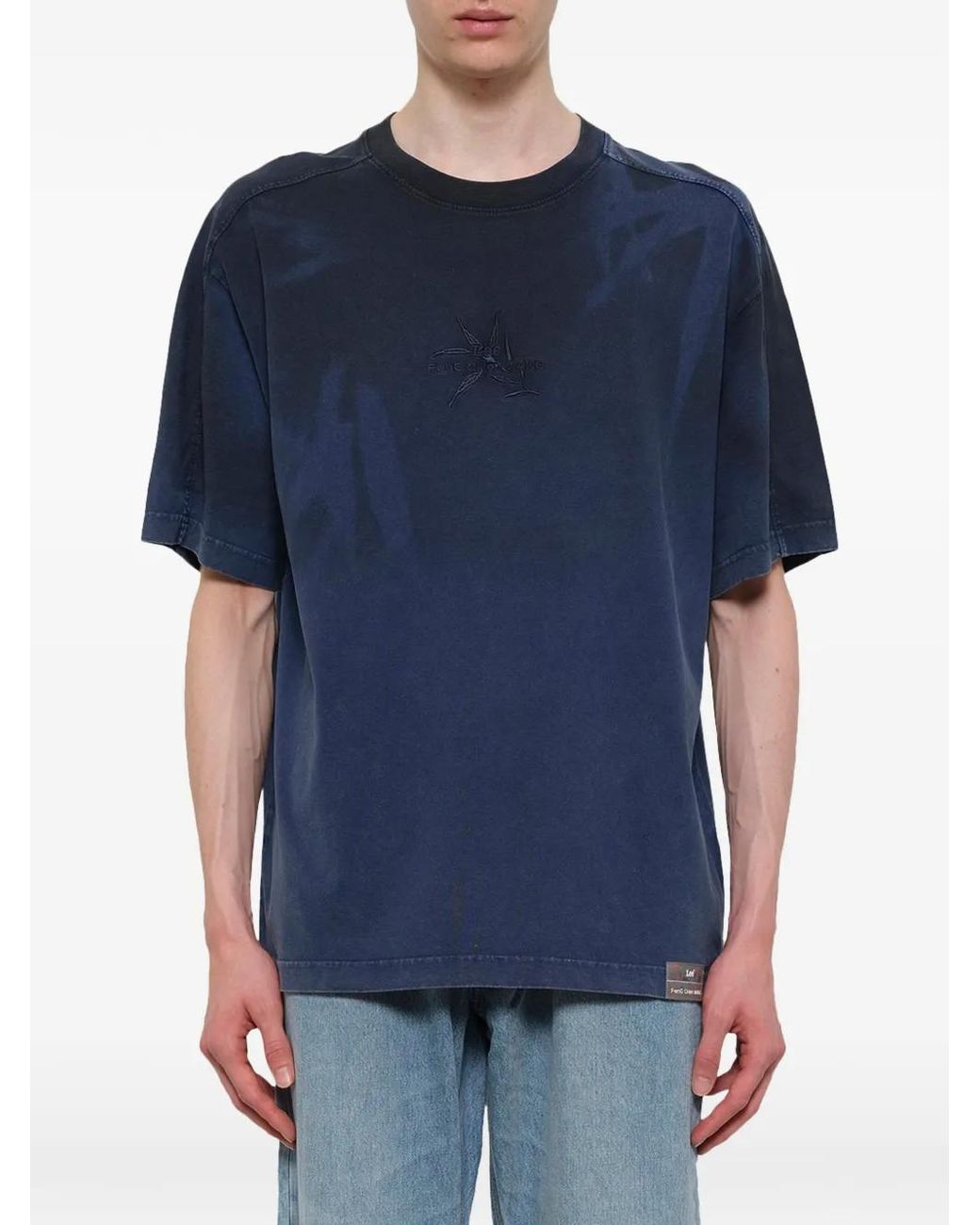 Feng Chen Wang Blue X Lee Logo-Embroidered Short-Sleeve T-Shirt for men