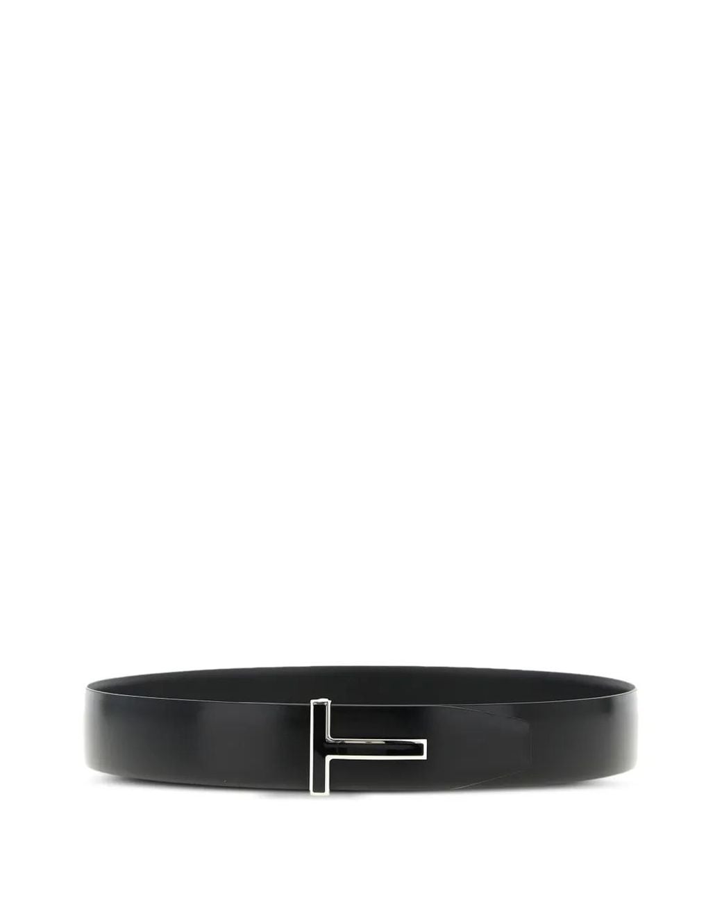 Tom Ford White Enamel Logo Reversible Belt for men