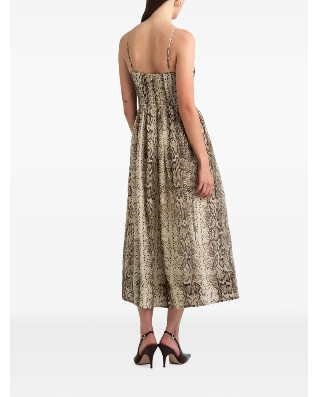 Cara Cara Natural Alba Snake-Print Midi Dress