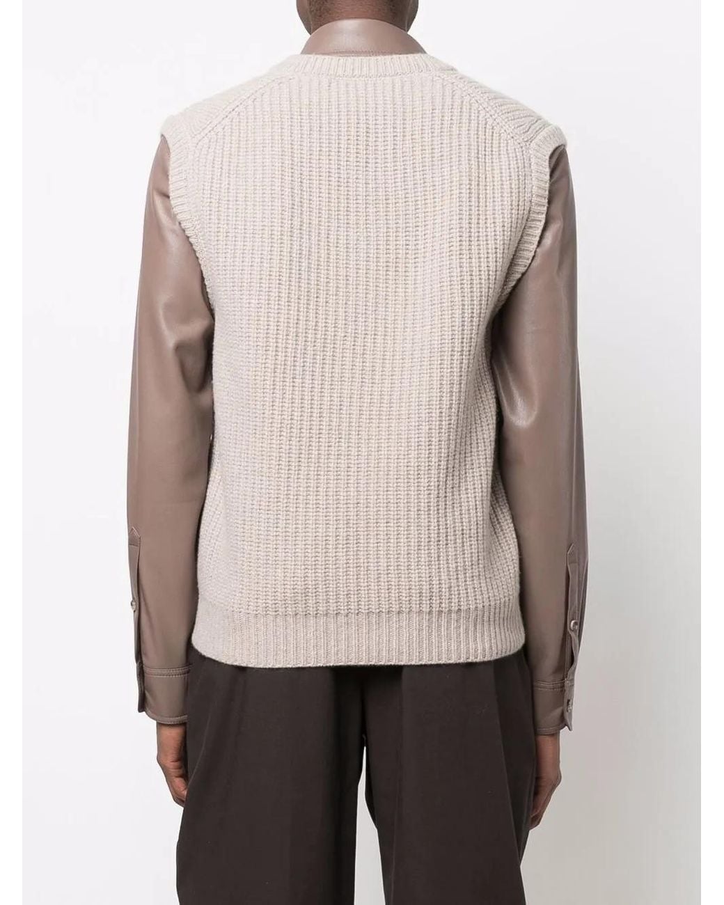Nanushka Natural V-Neck Sweater Vest for men