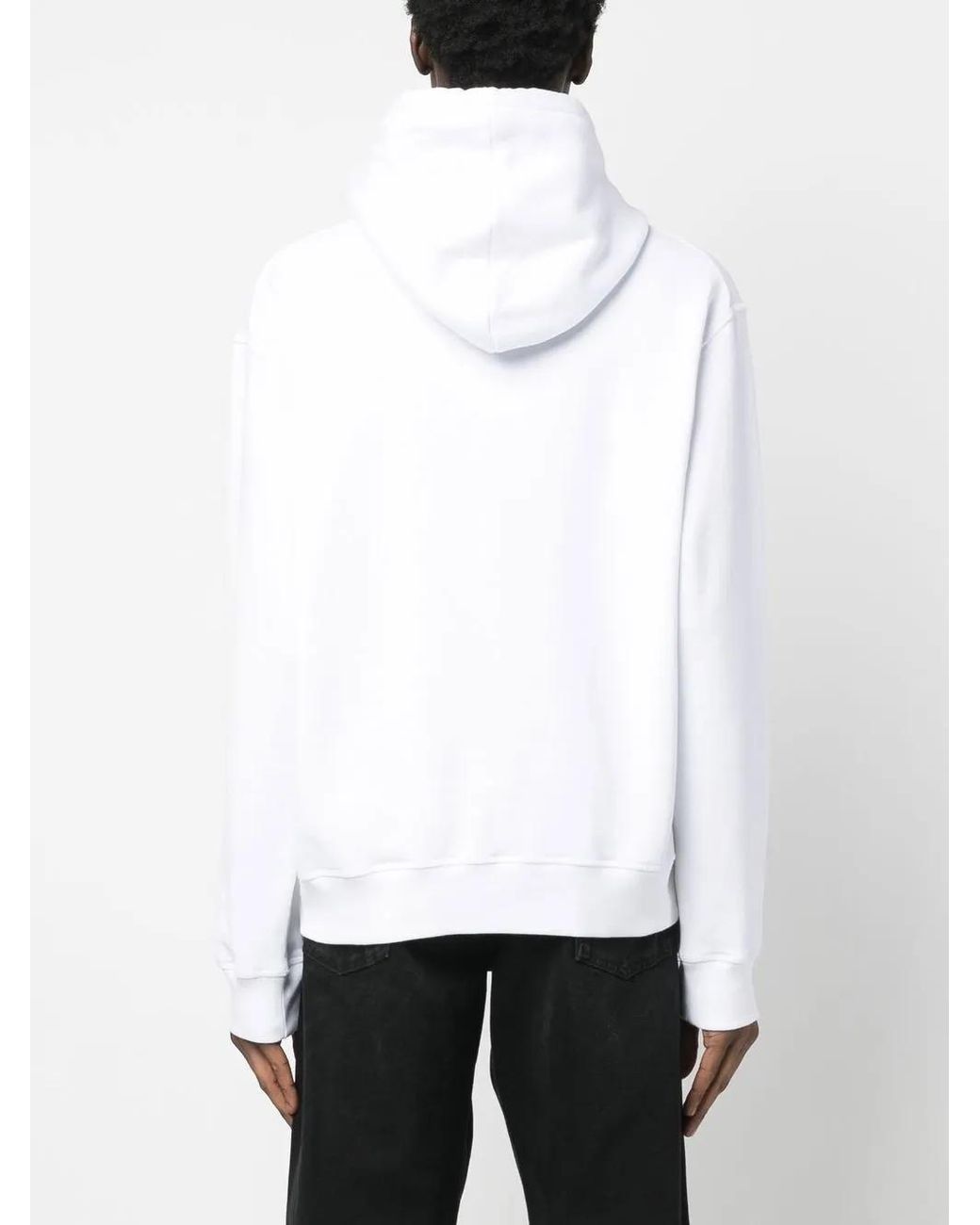 DSquared² White Icon-Print Cotton Hoodie for men