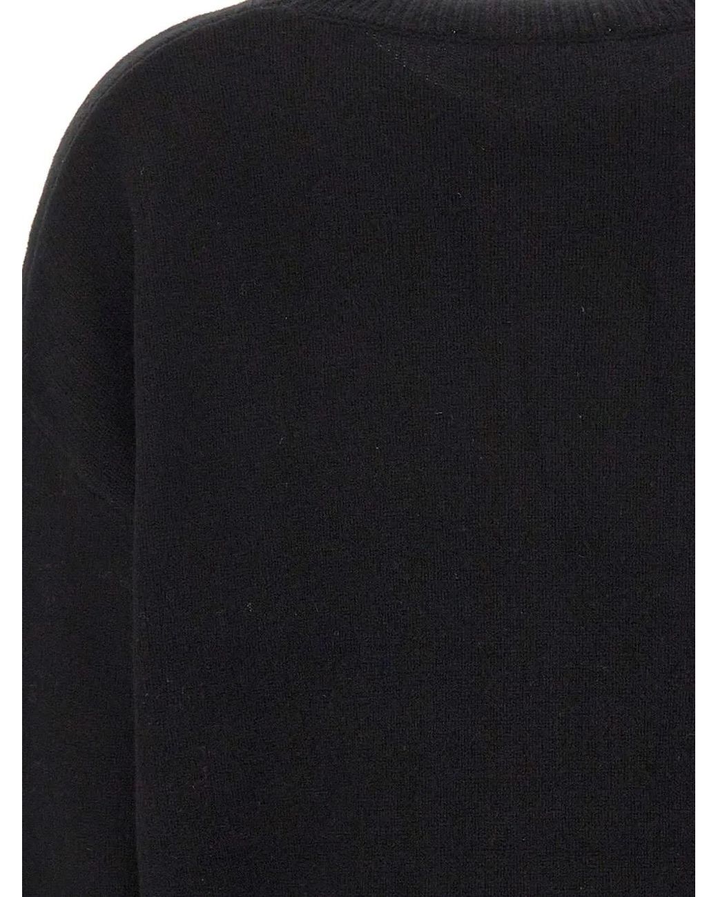 Kaos Black Dropped-Shoulder Oversized Sweater