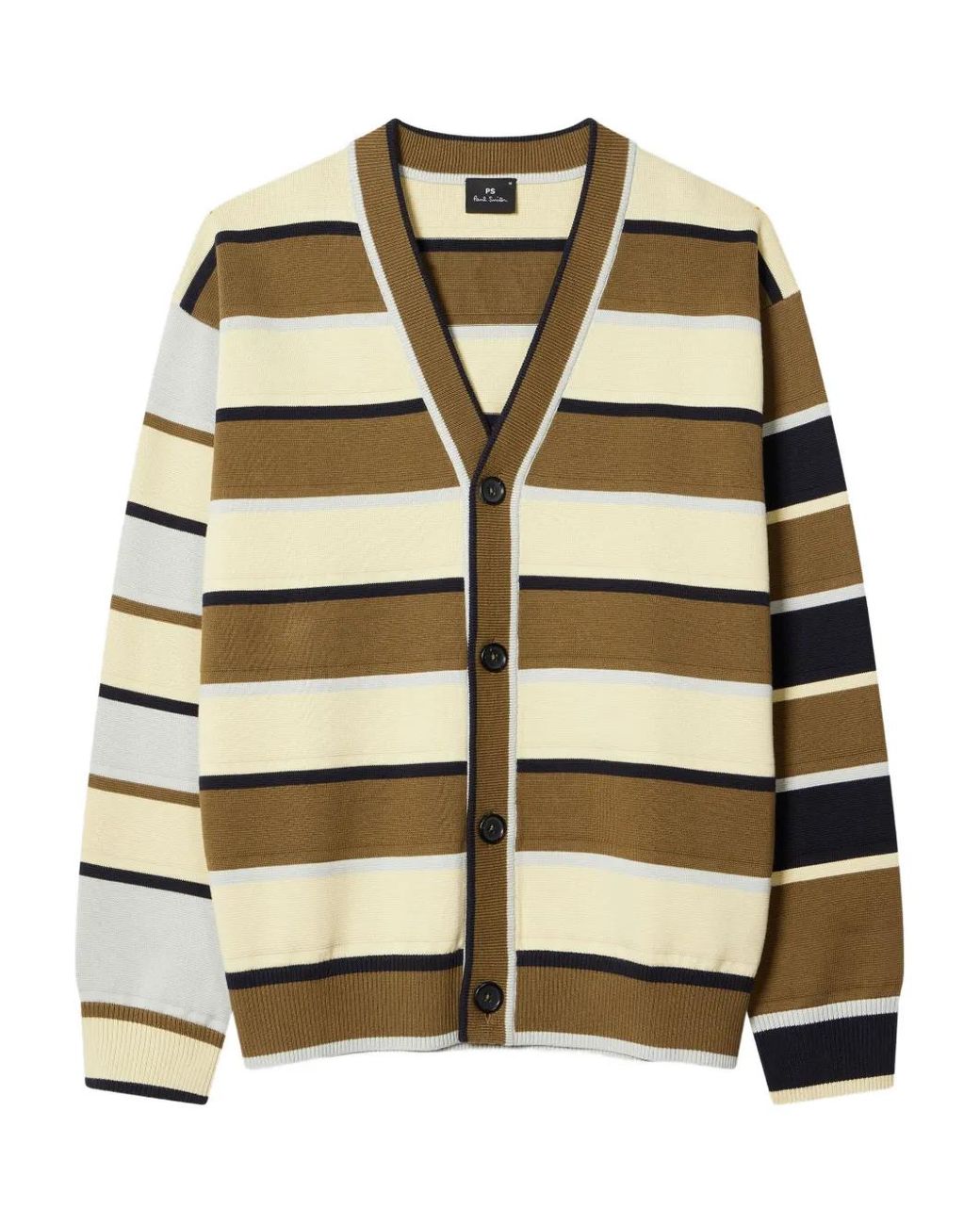 Paul Smith Metallic Striped V-Neck Cardigan for men