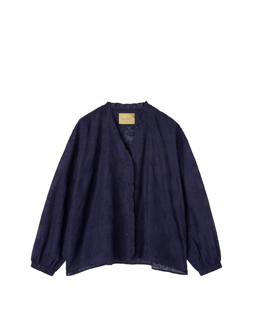 Momoní Blue Chemise Rios Brodée À Volants