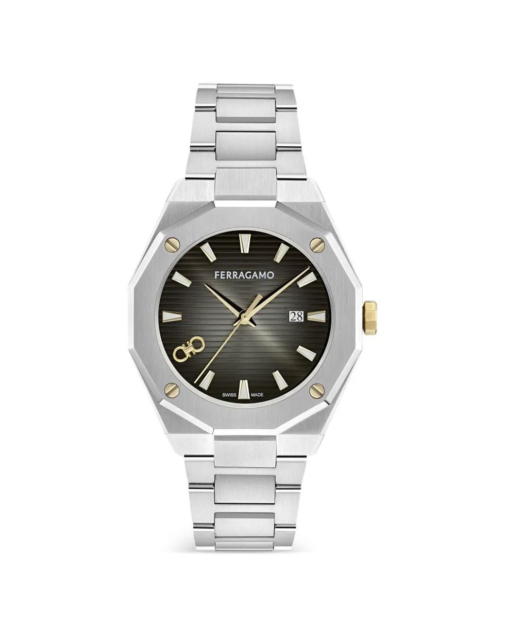 Ferragamo Gray Montre Edge Gent 40 Mm for men