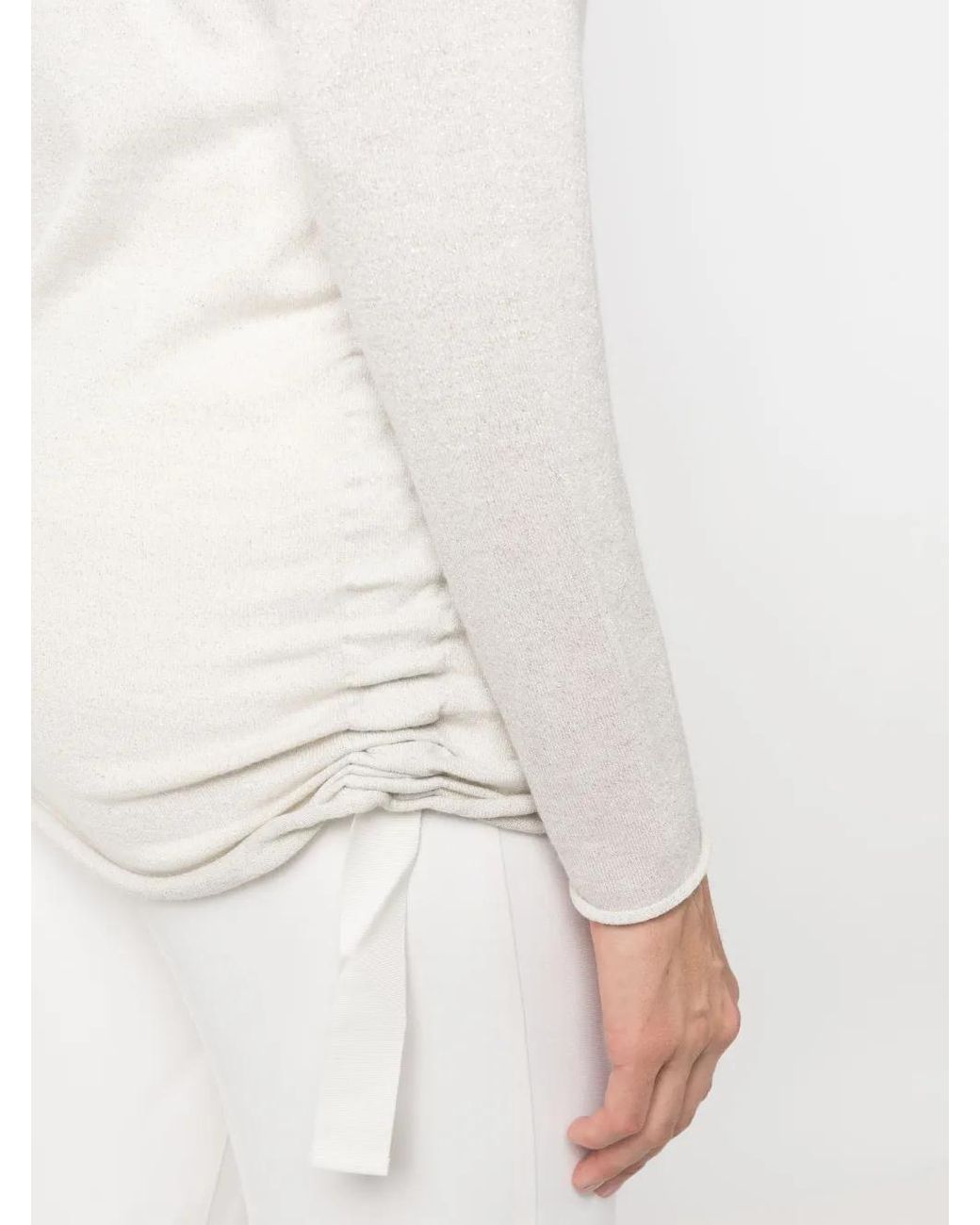 Fabiana Filippi White V-Neck Knitted Jumper