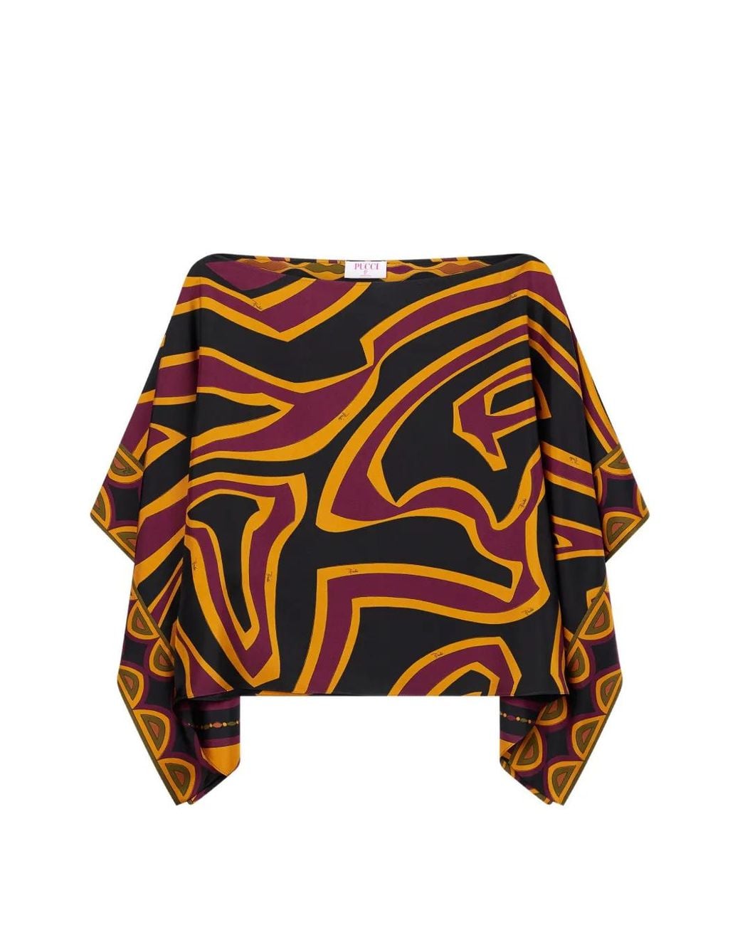 Emilio Pucci Purple Labirinto Print Silk Blouse