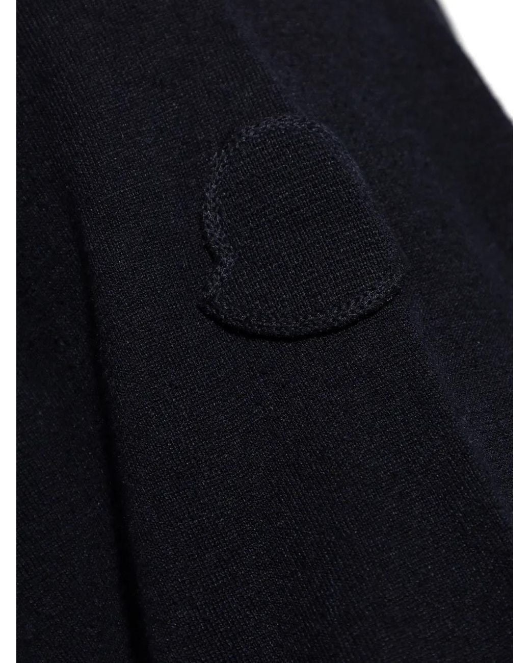 Moncler Black Knit Polo Shirt for men