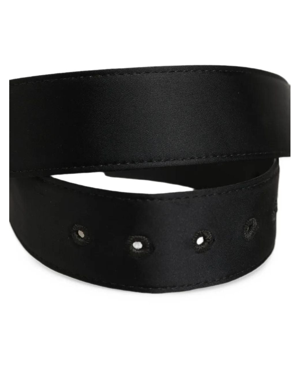 Dolce & Gabbana Black Wide Buckled Belt
