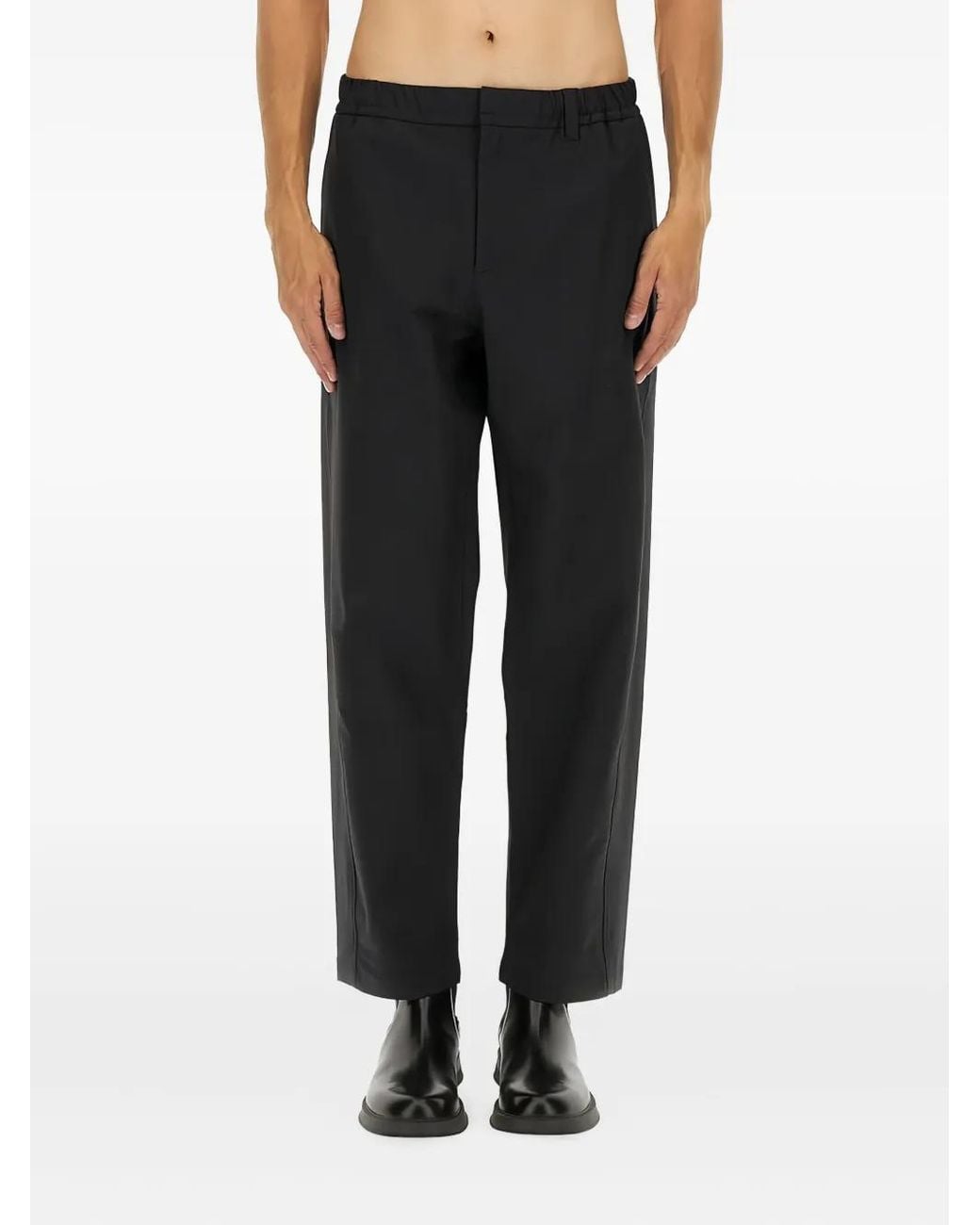Herno Black Elasticated-Waist Trousers for men