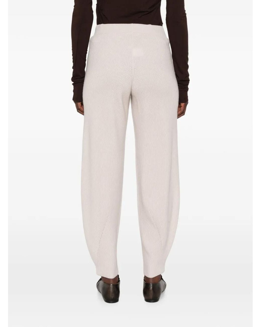 Panicale White Pantalon De Jogging Côtelé À Lien De Resserrage