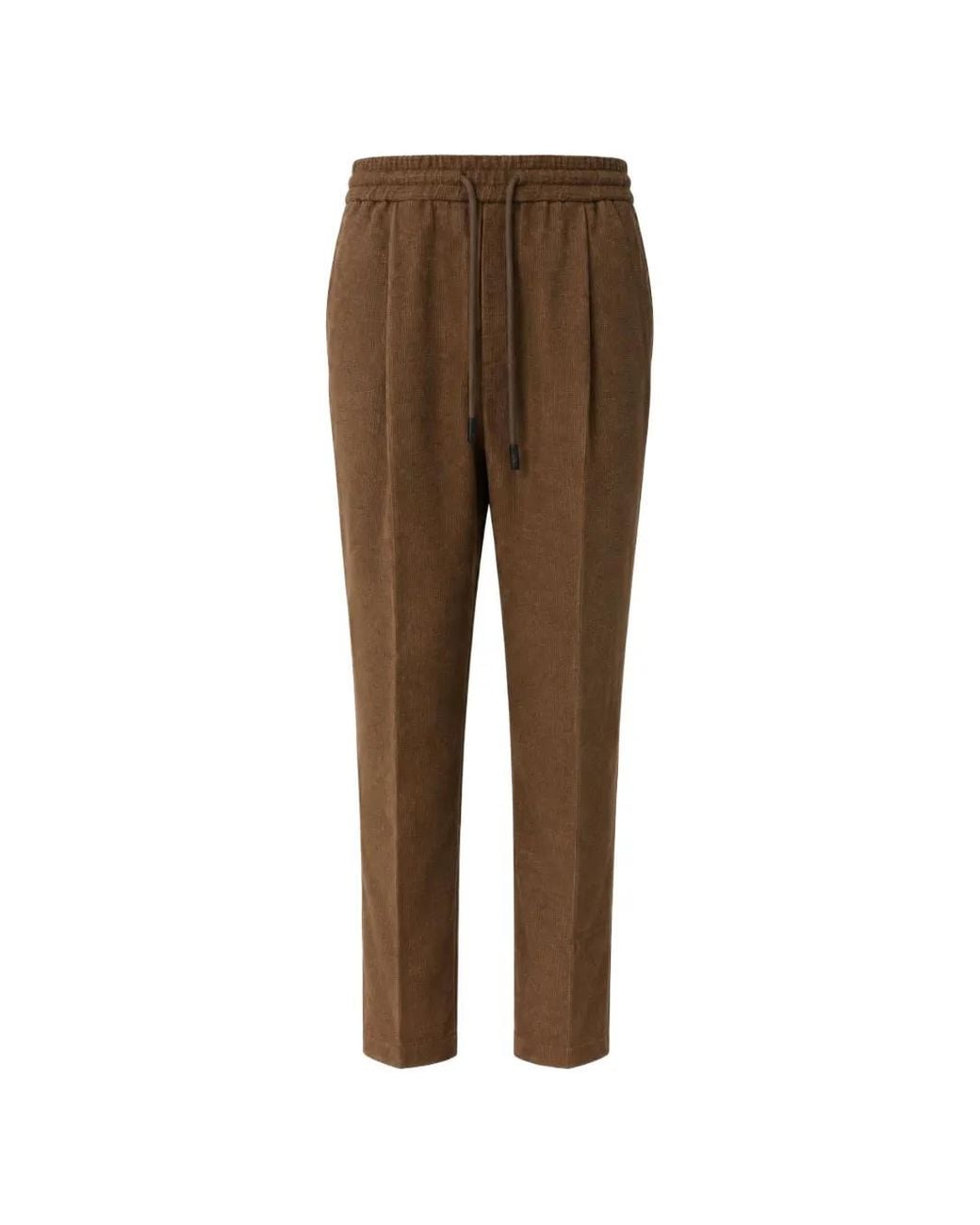 Jacob Cohen Brown Tobacco Corduroy Tapered-Leg Trousers With Drawstring for men