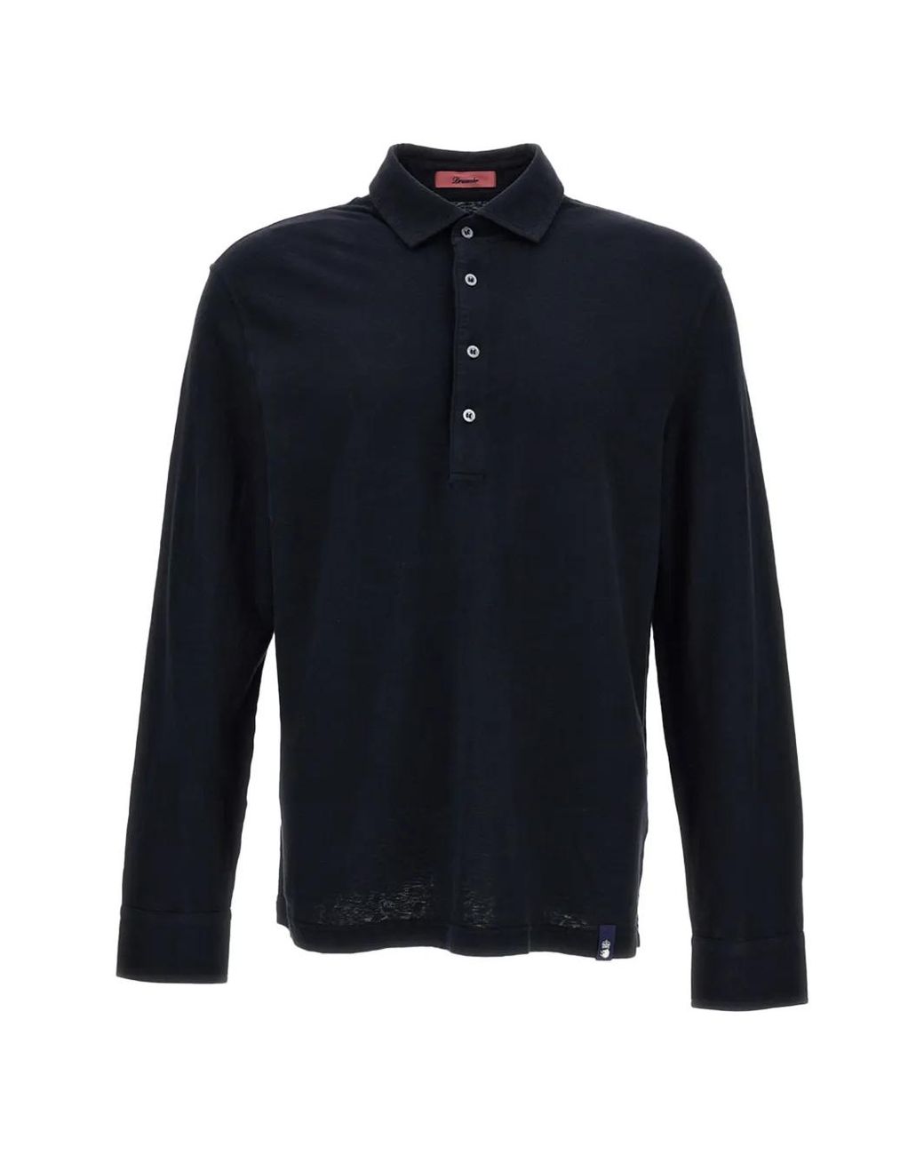 Drumohr Blue Long-Sleeve Polo Shirt for men