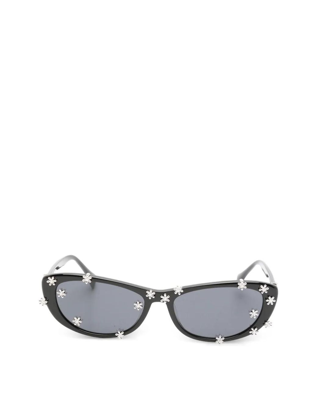 YVMIN Gray Flower-Embellished Cat-Eye Sunglasses