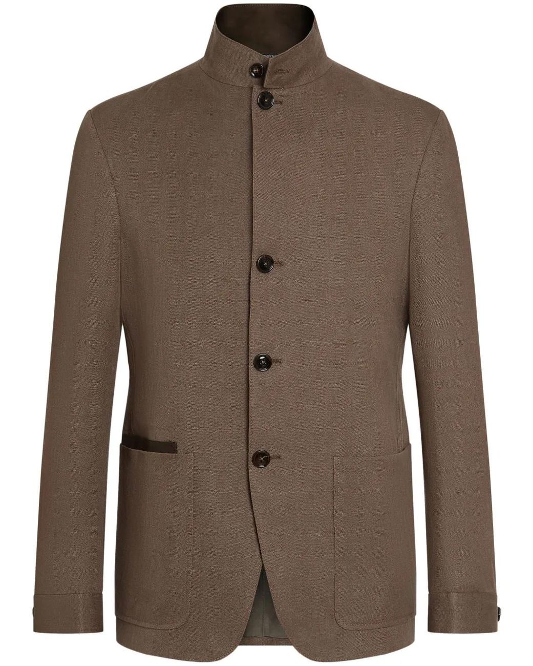 Zegna Brown Oasi Lino Il Conte Jacket for men