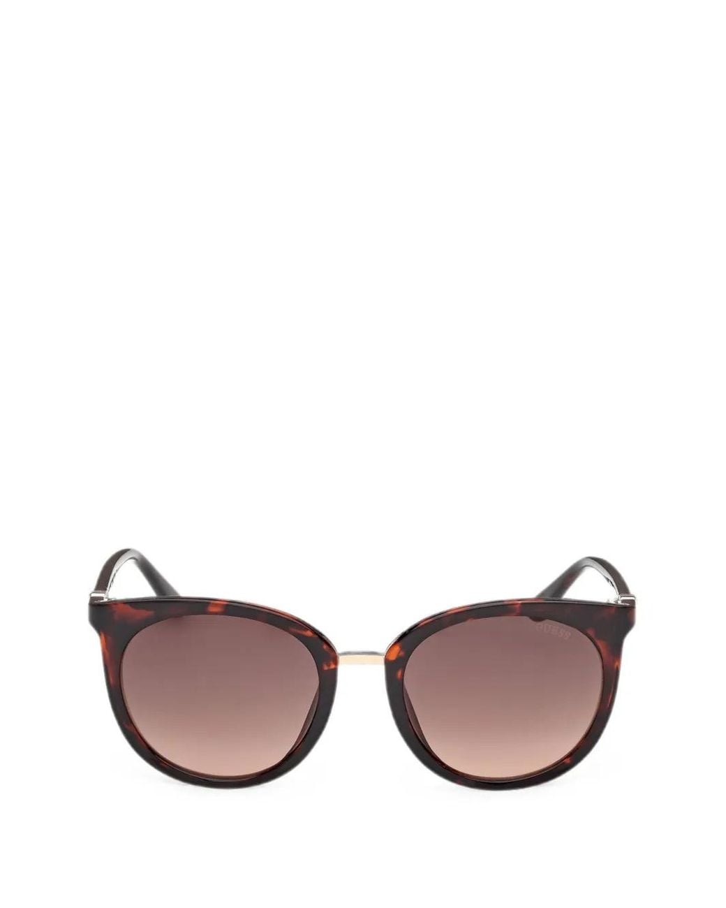 GUESS EYEWEAR Pink Tortoiseshell-Effect Round-Frame Sunglasses