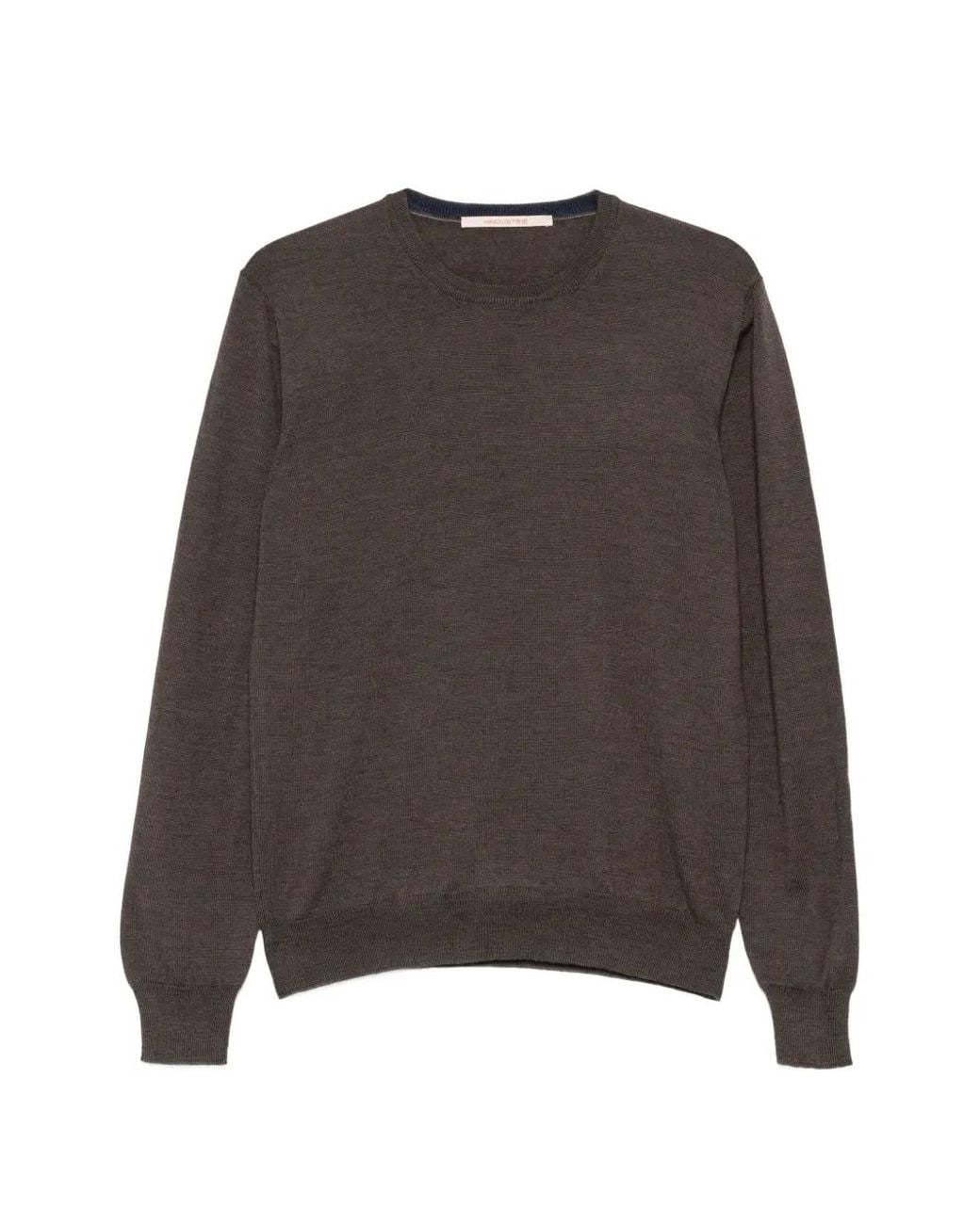 hindustrie Brown Crew-Neck Wool Sweater for men