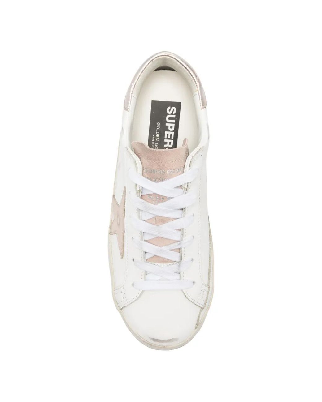 Golden Goose Deluxe Brand White Super-Star Distressed Sneakers